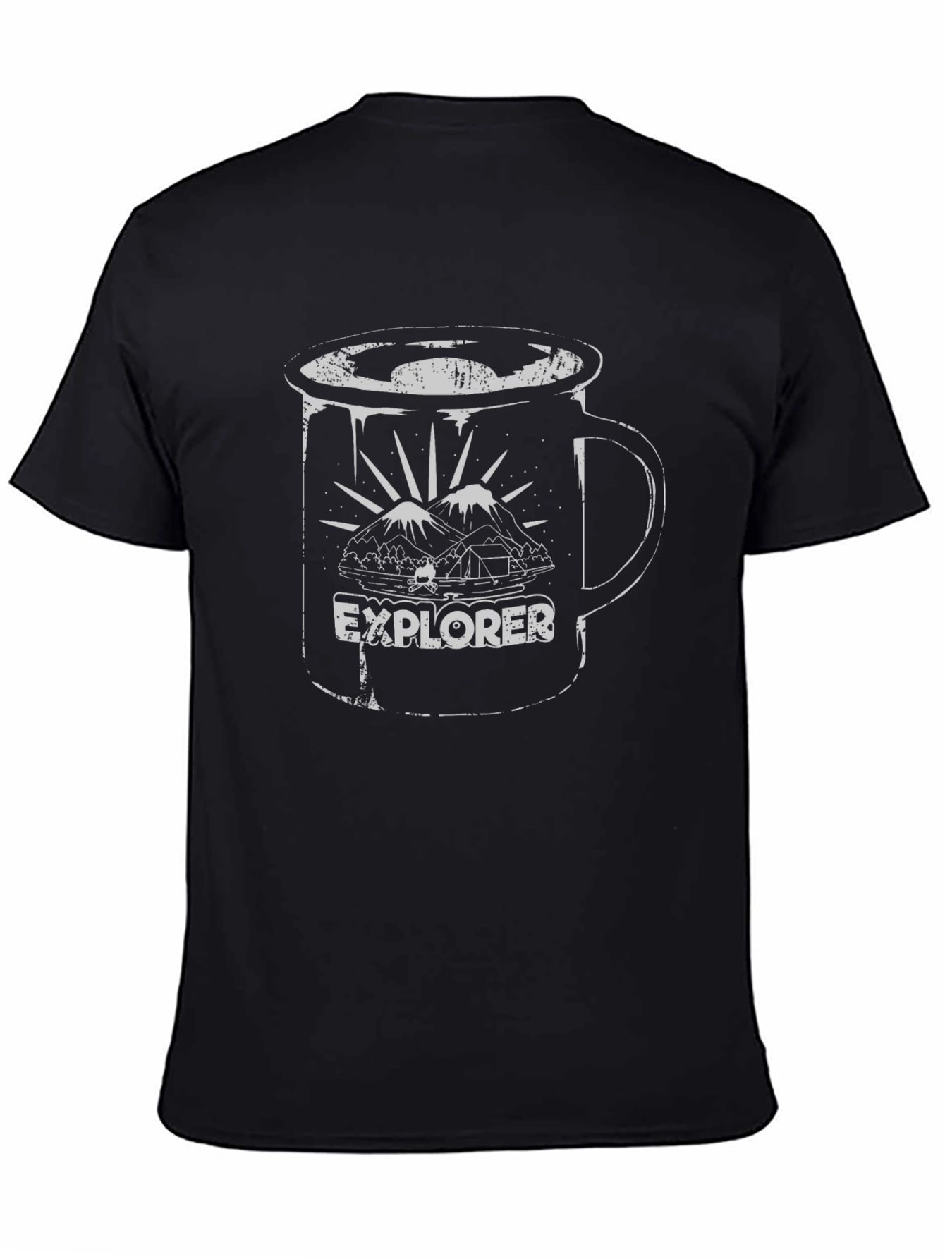 Black Explorer Graphic Print Black T-Shirt view 4