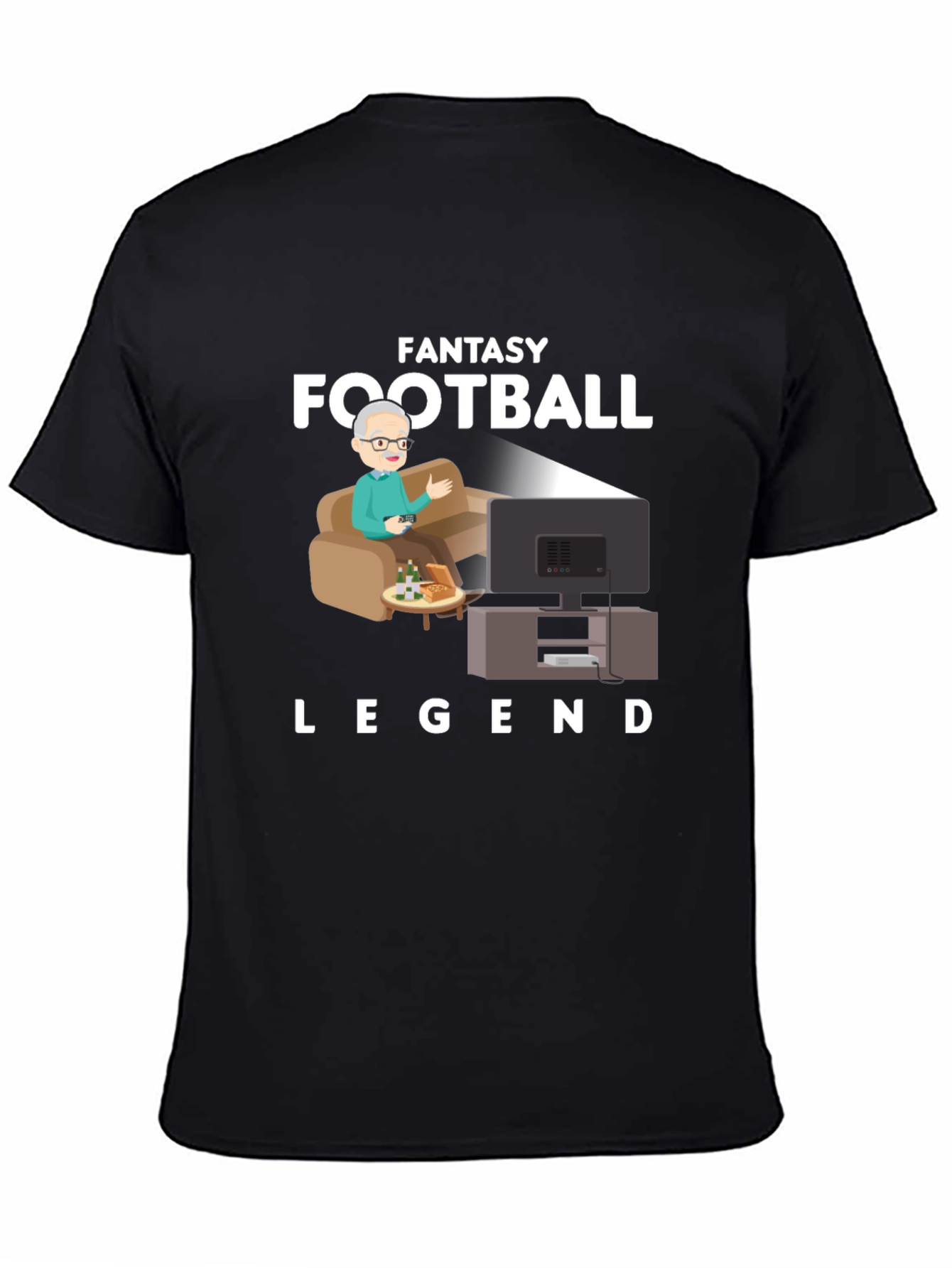 Black Fantasy Football Legend T-Shirt view 4