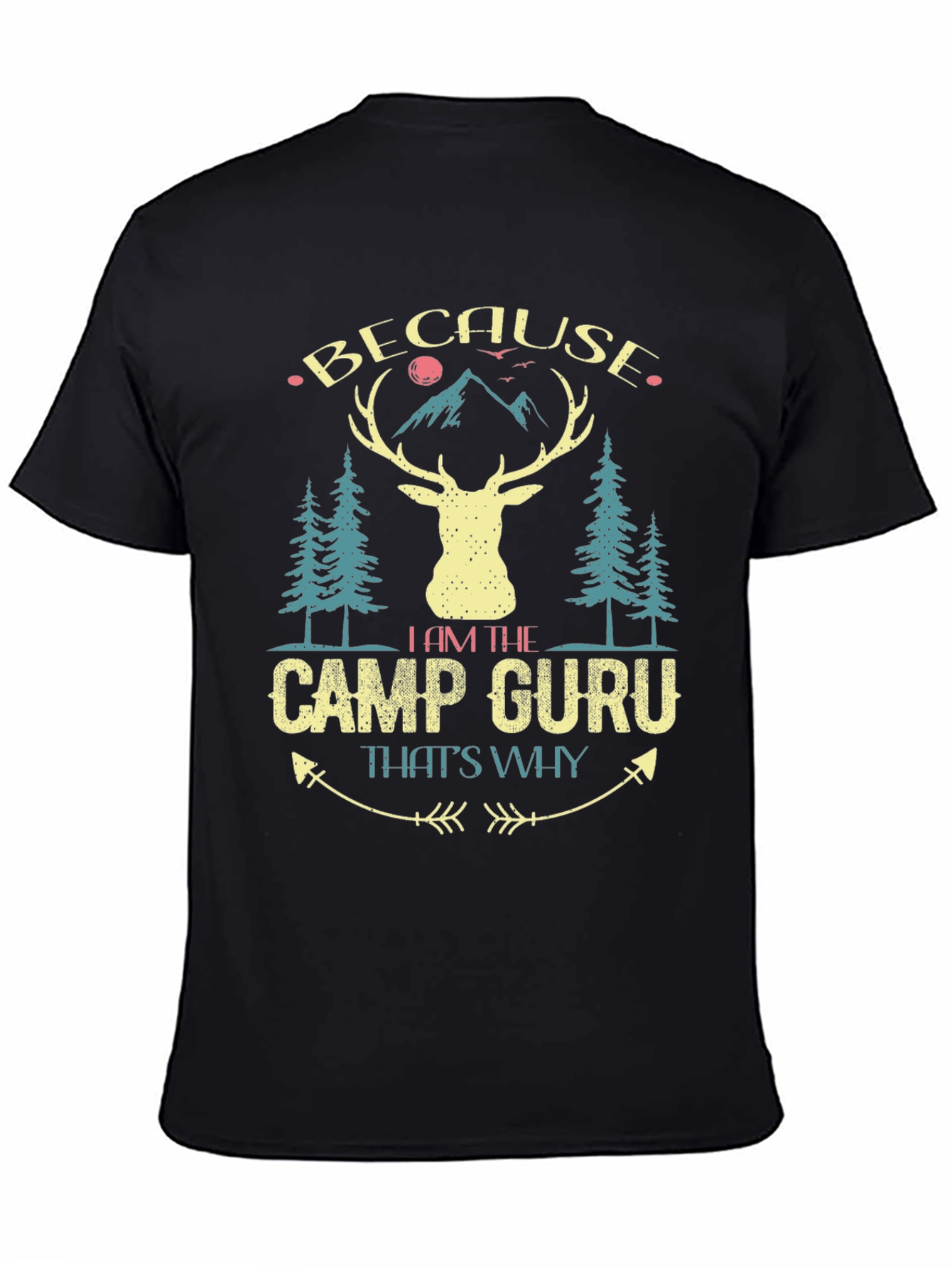 Black Camp Guru Deer Graphic Tee view 4