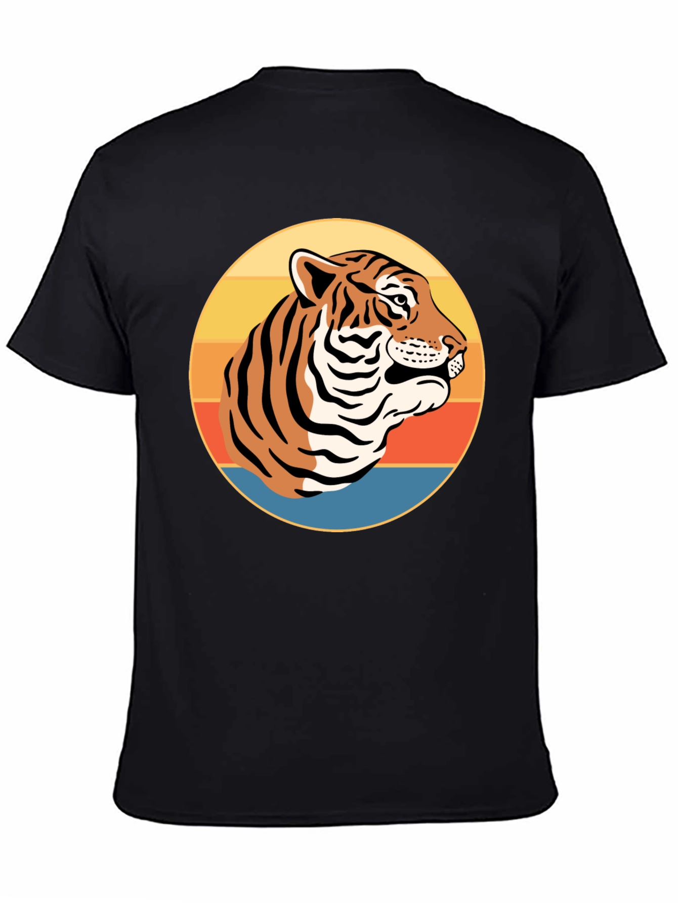 Black Retro Tiger Graphic T-Shirt - Vintage Style Tee view 4