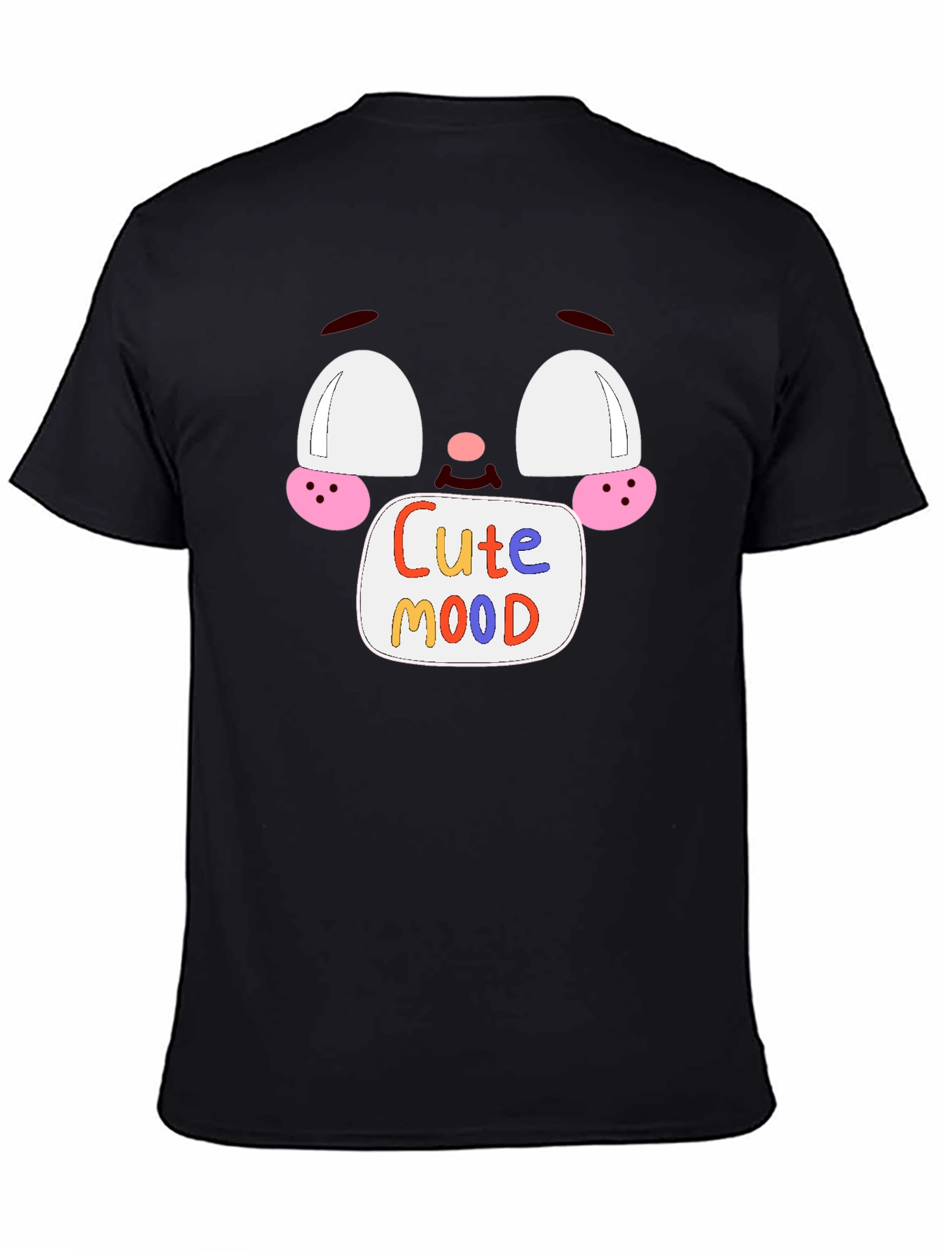 Black Cute Mood Graphic Tee - Unisex Black T-Shirt view 4
