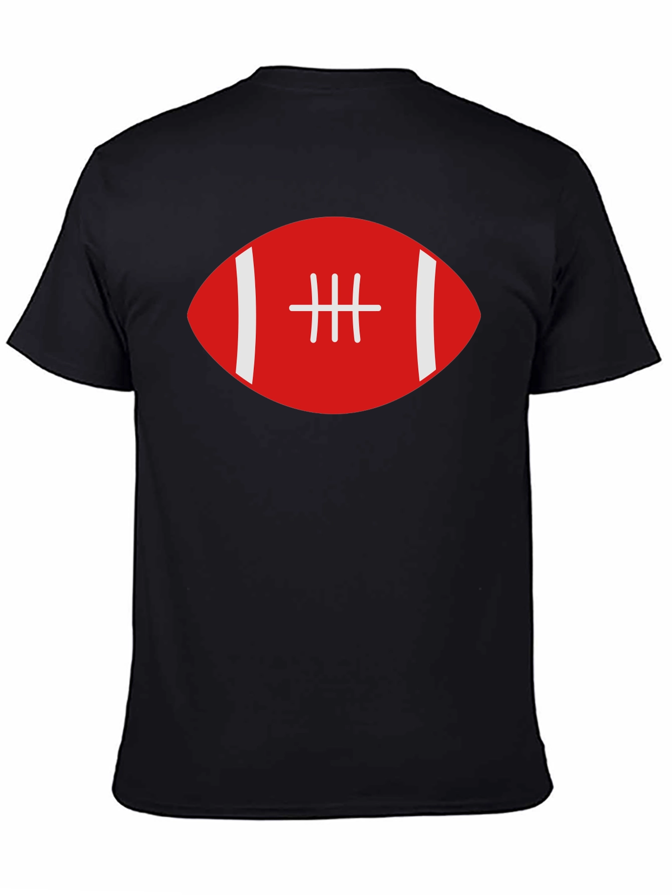 Black Football Graphic Tee - Black Cotton T-Shirt view 4
