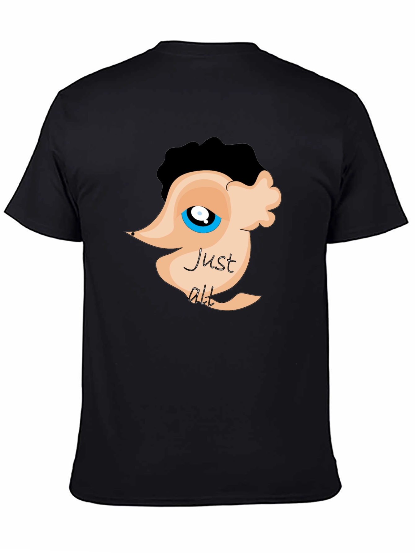 Black Just Alt Black T-Shirt Funny Graphic Tee for Men view 4