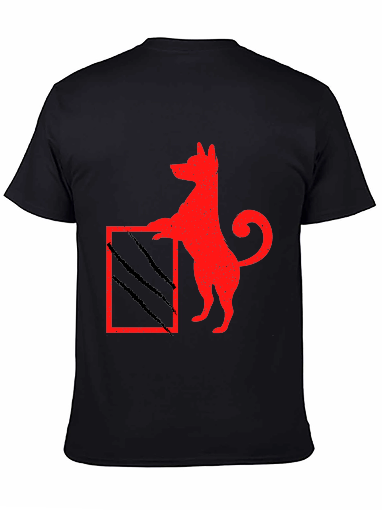 Black Dog Scratch Box Tee - Quirky Graphic T-Shirt view 4