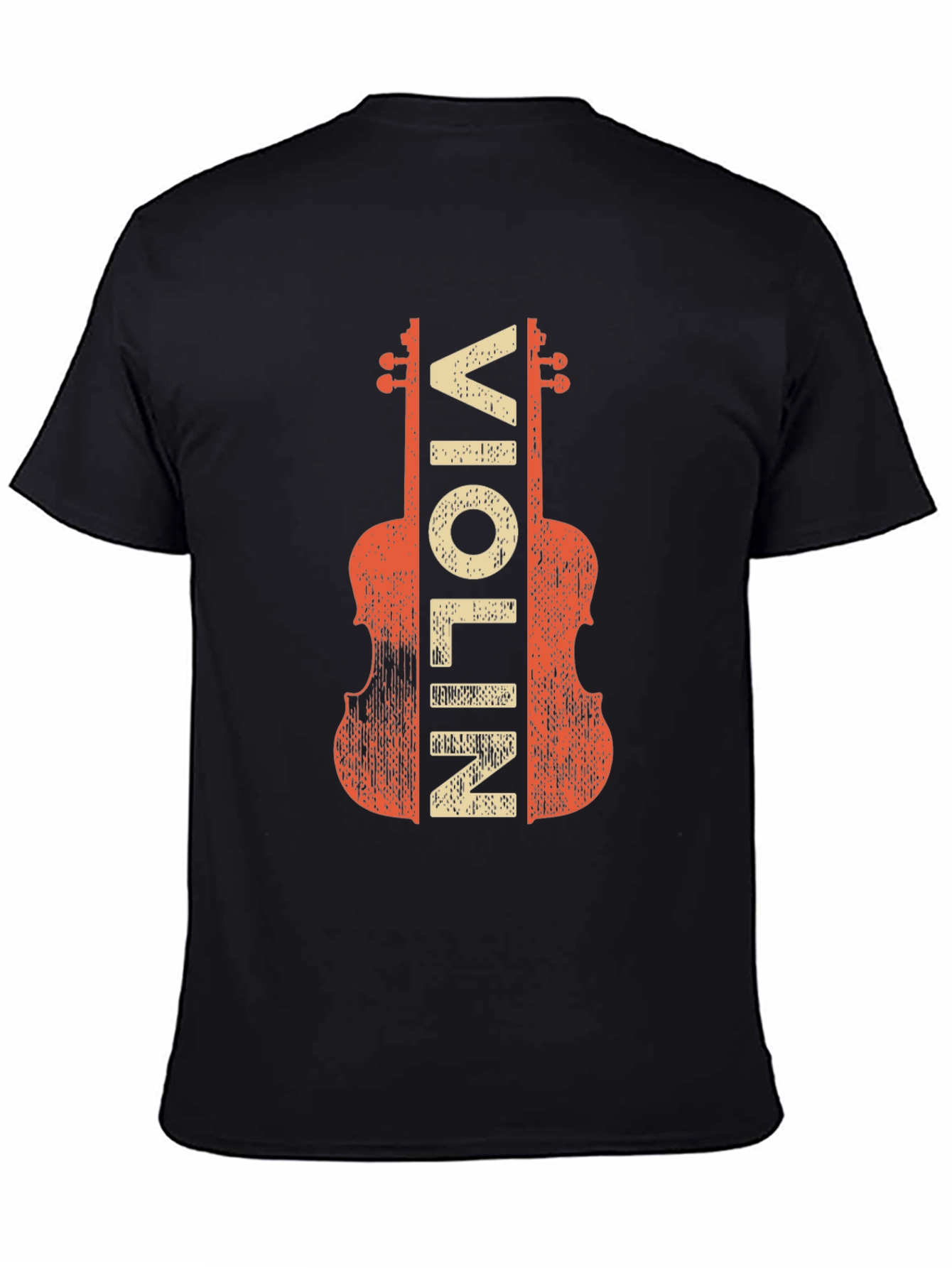 Black Vintage Violin Graphic Tee - Musician T-Shirt view 4