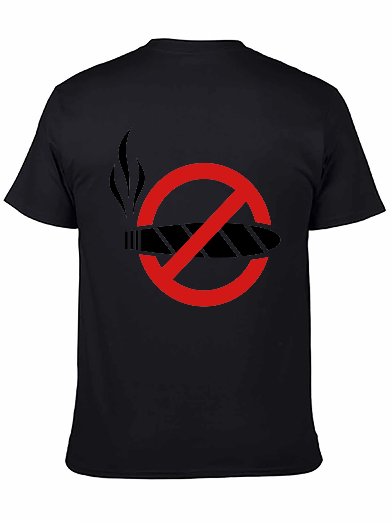 Black No Smoking Black Graphic Tee view 4