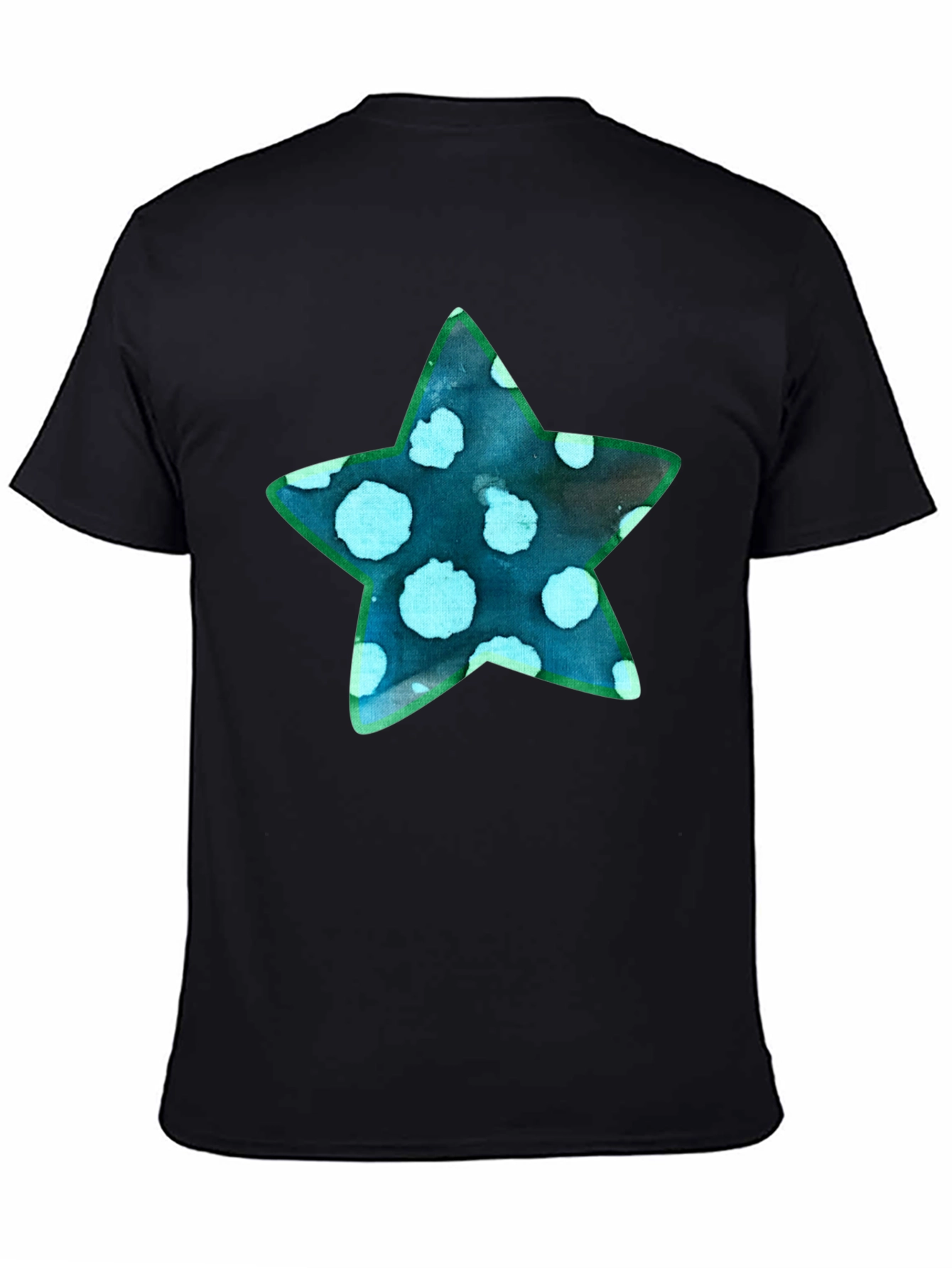 Black Spotted Star Graphic Black T-Shirt view 4