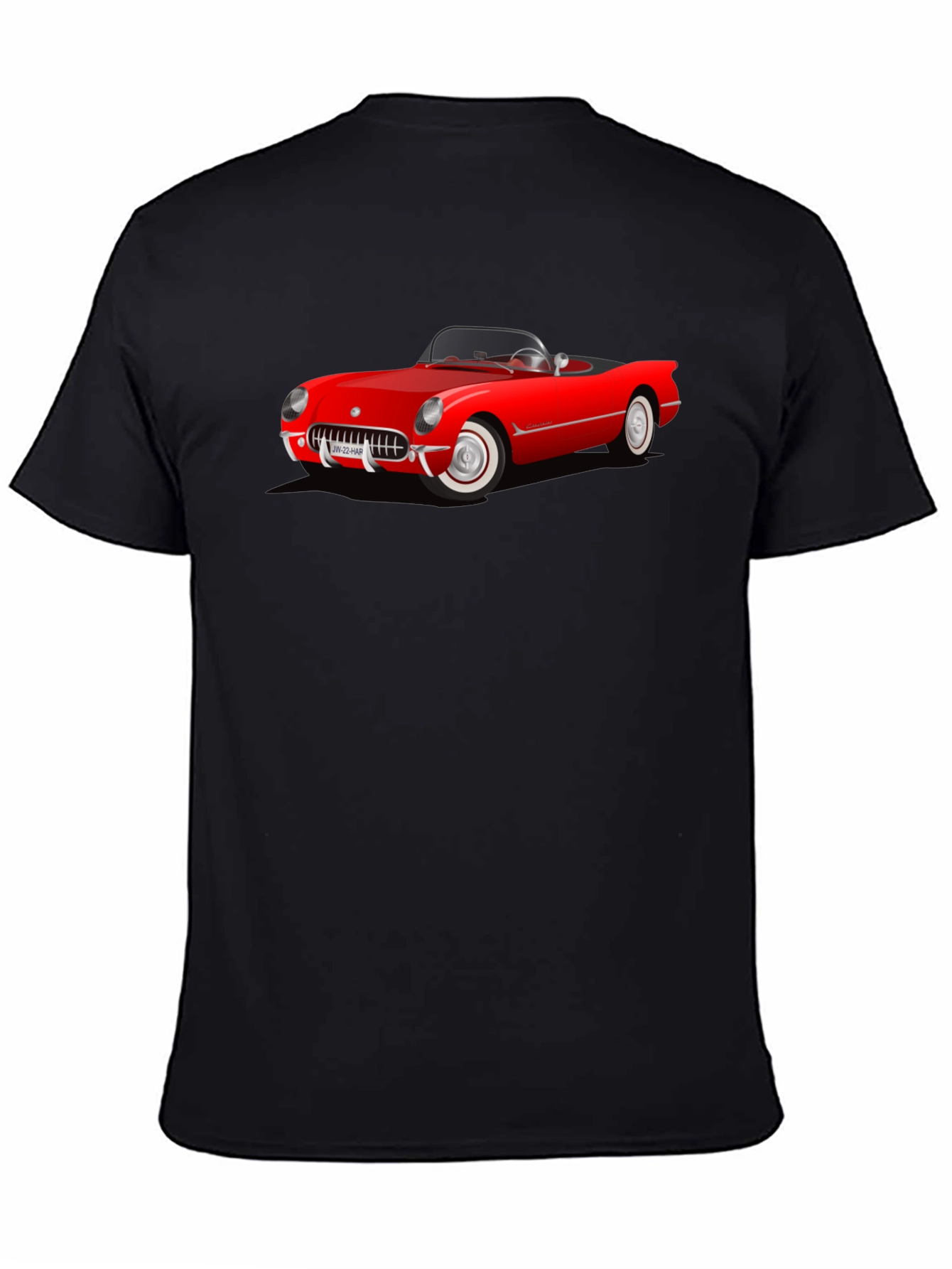 Black Red Classic Car Graphic T-Shirt view 4