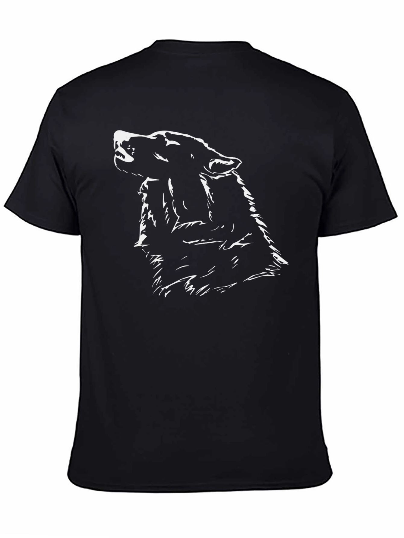 Black Black Wolf Silhouette Graphic Tee view 4