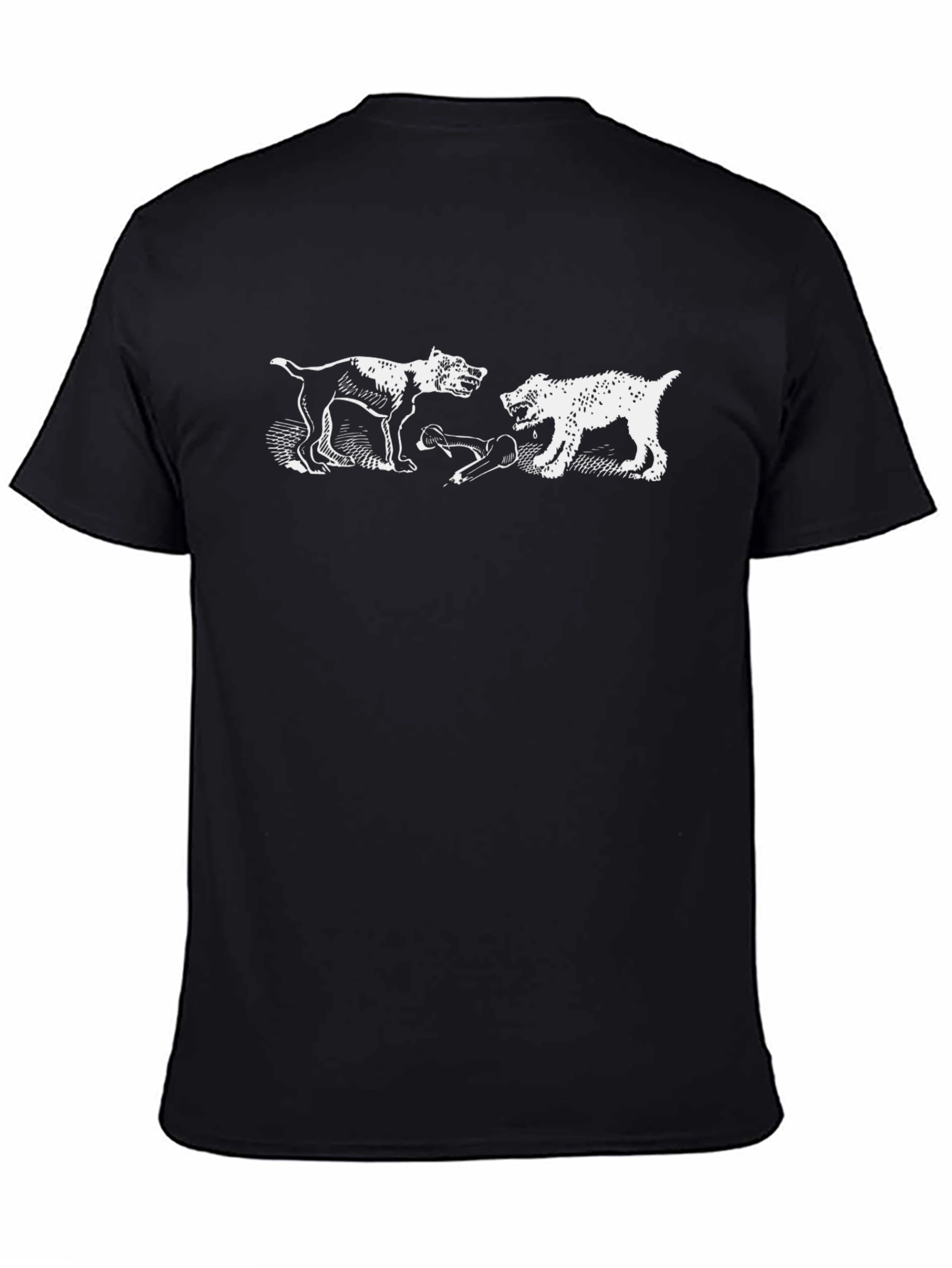 Dog Fight Graphic Tee - Black Cotton Blend - 4