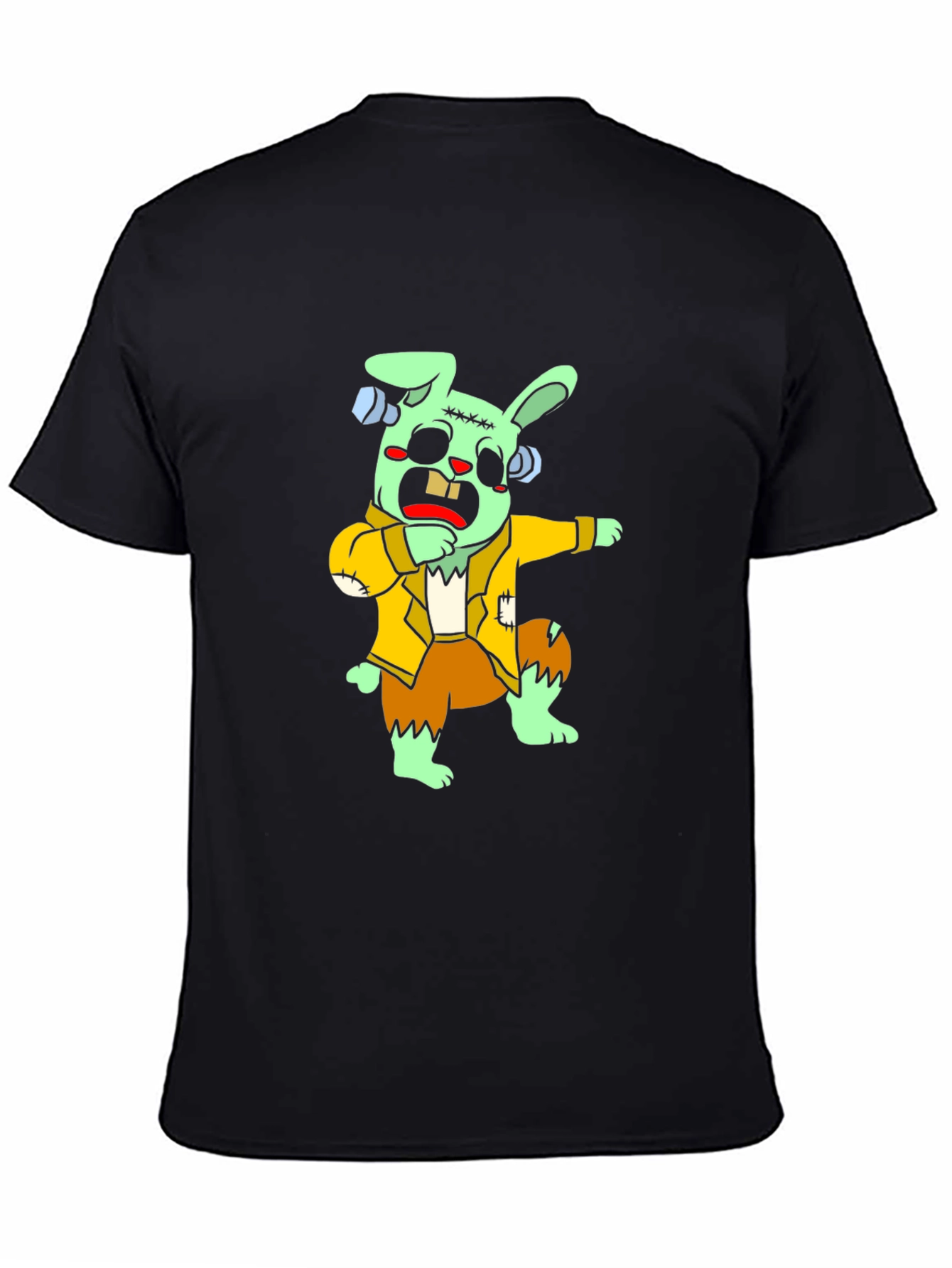 Black Zombie Bunny Dab T-Shirt view 4