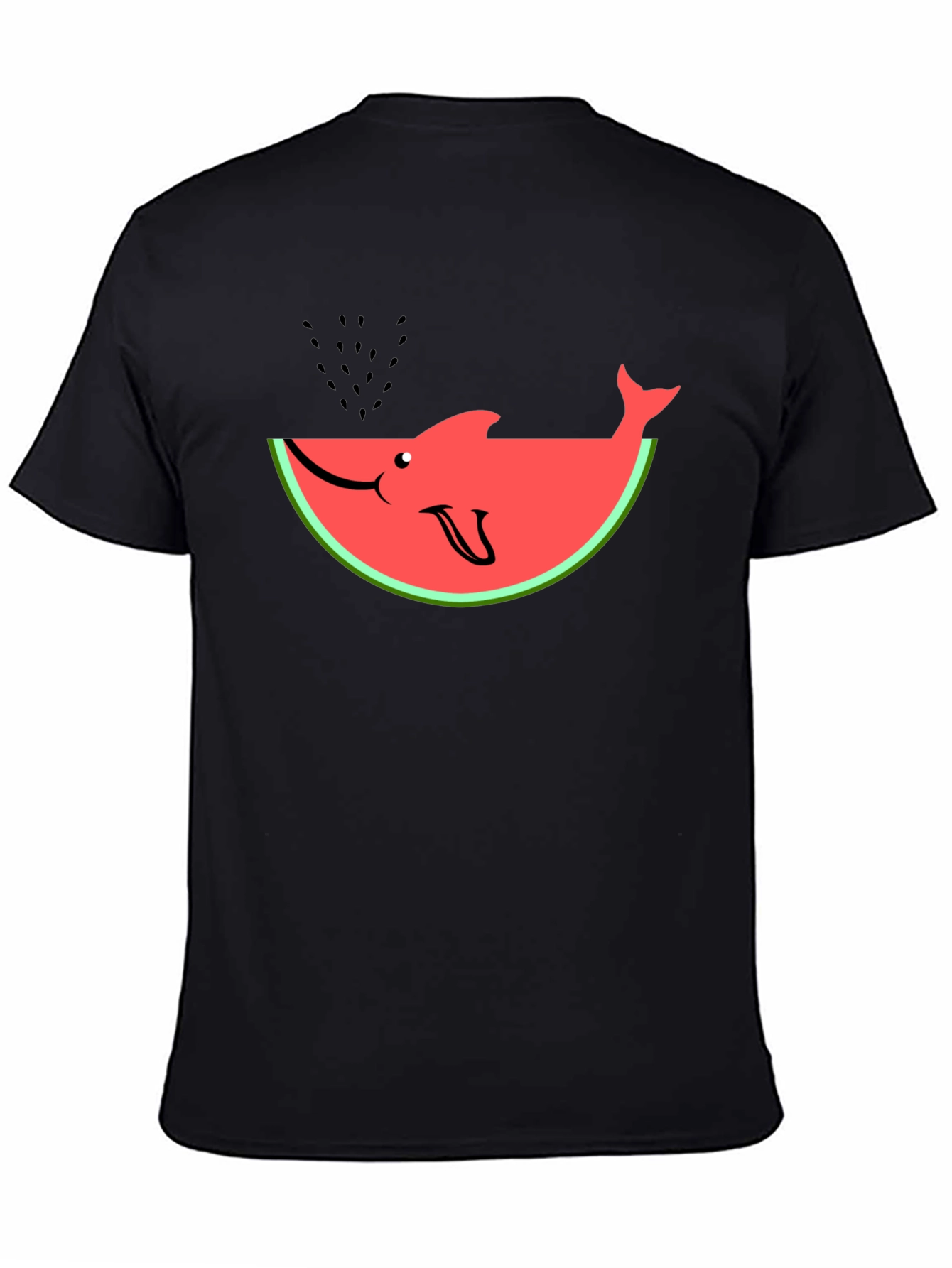 Black Watermelon Shark Graphic Tee - Summer Fun T-Shirt view 4