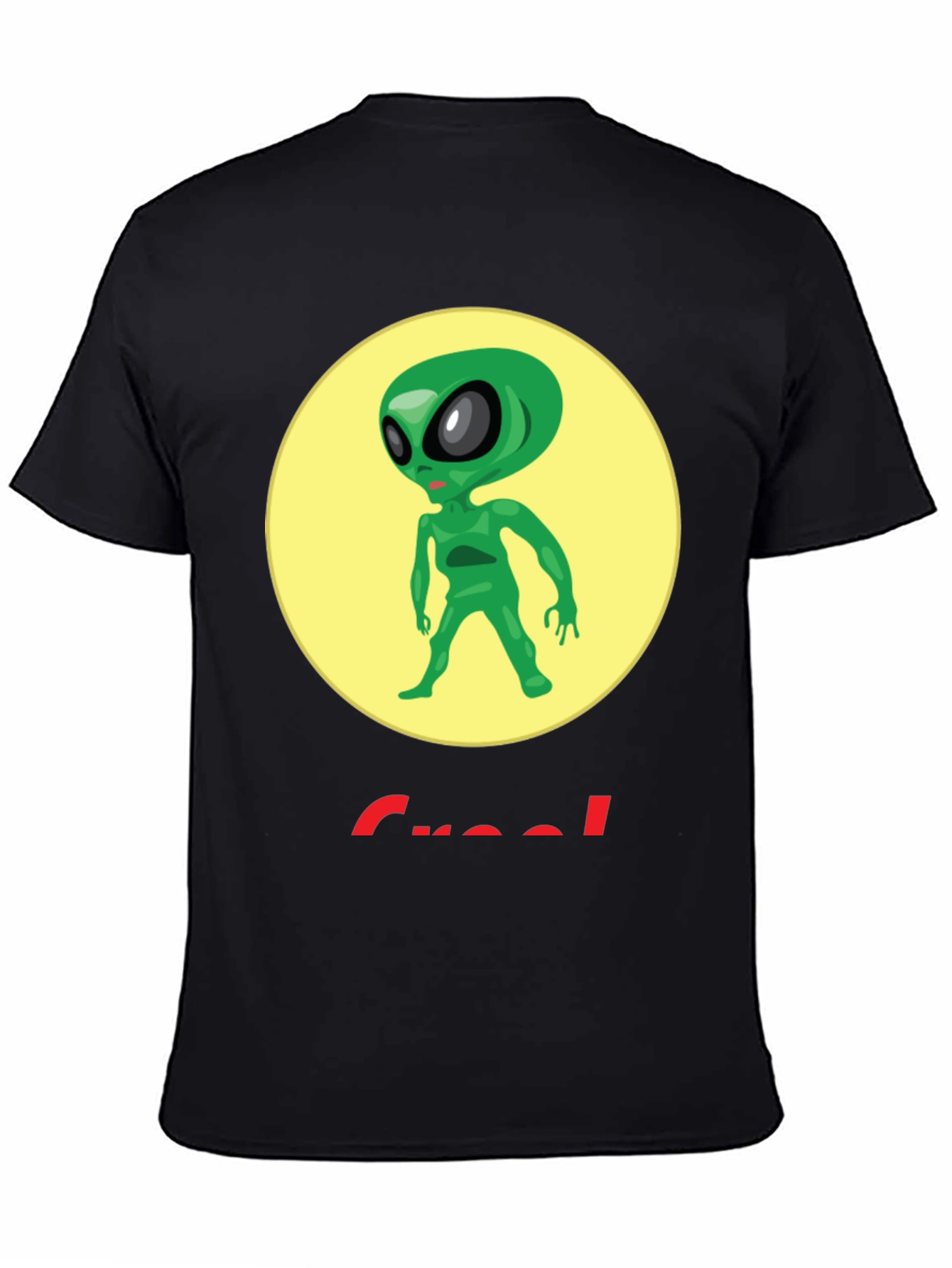 Black Alien Graphic T-Shirt - Crew Neck - Black view 4