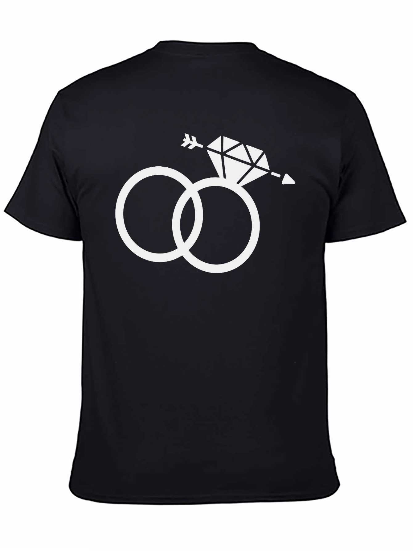 Black Arrow Through Diamond Ring Graphic T-Shirt view 4