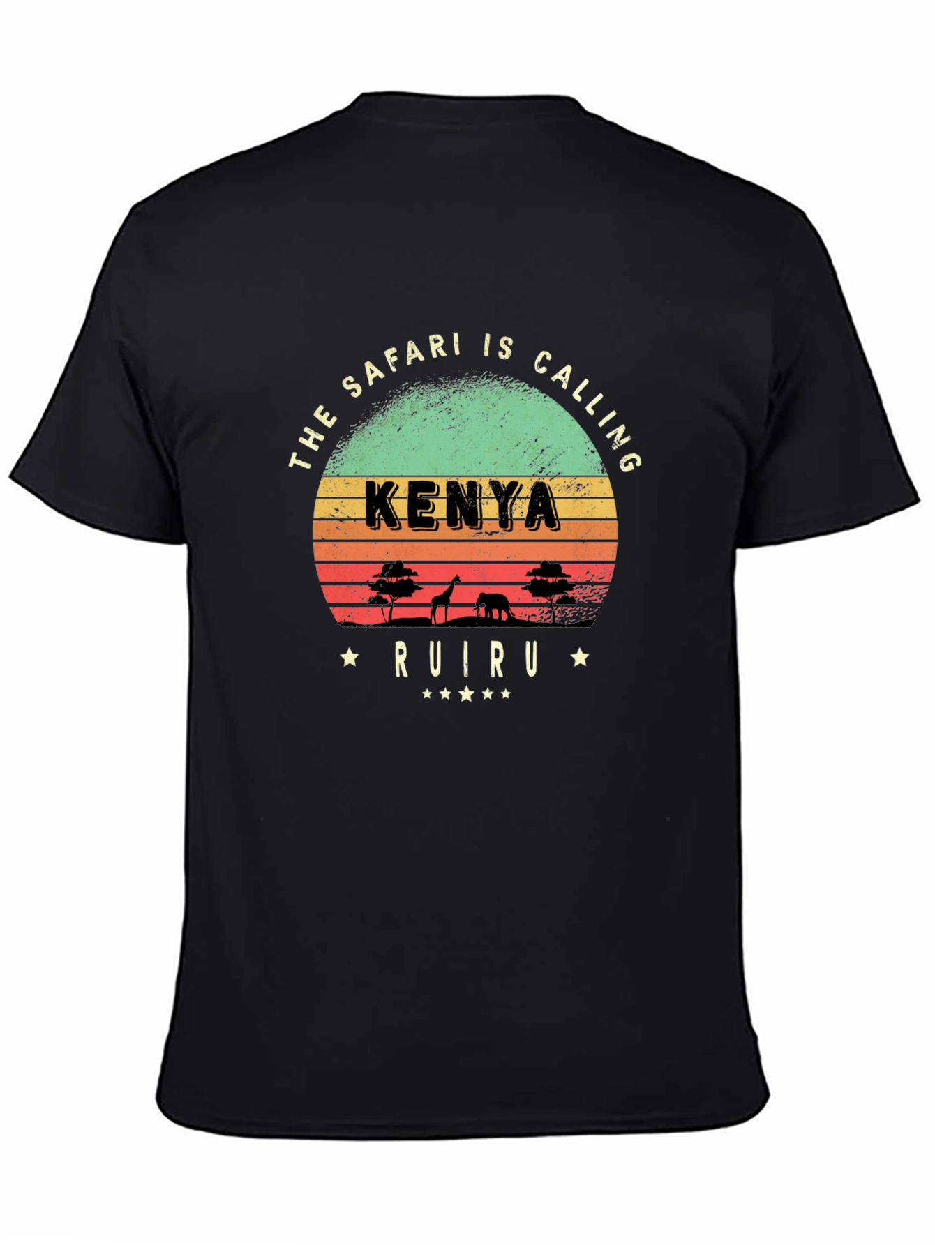 Black Kenya Safari Graphic T-Shirt view 4