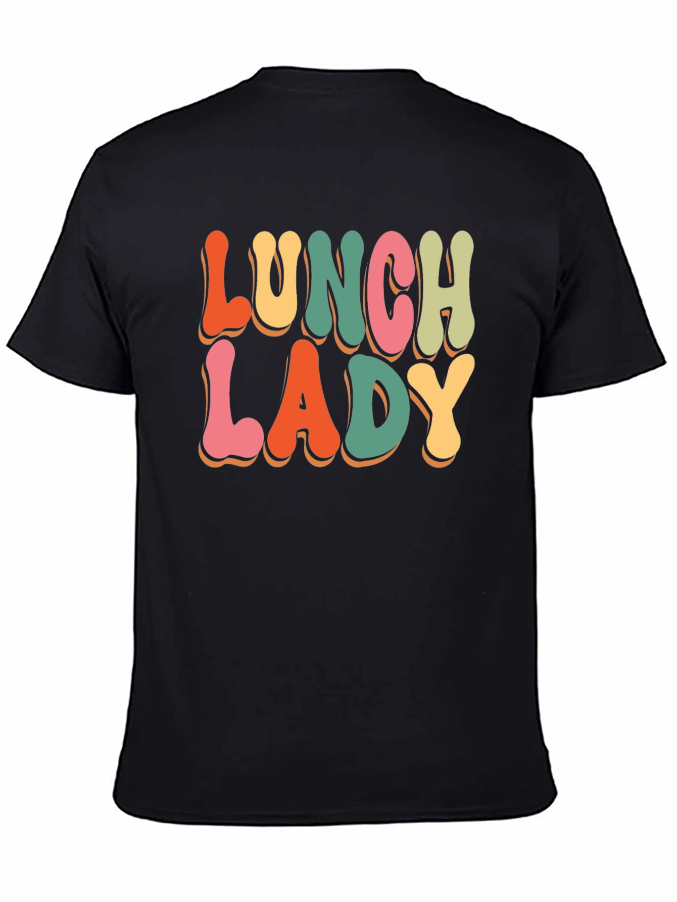 Black Lunch Lady Retro T-Shirt view 4