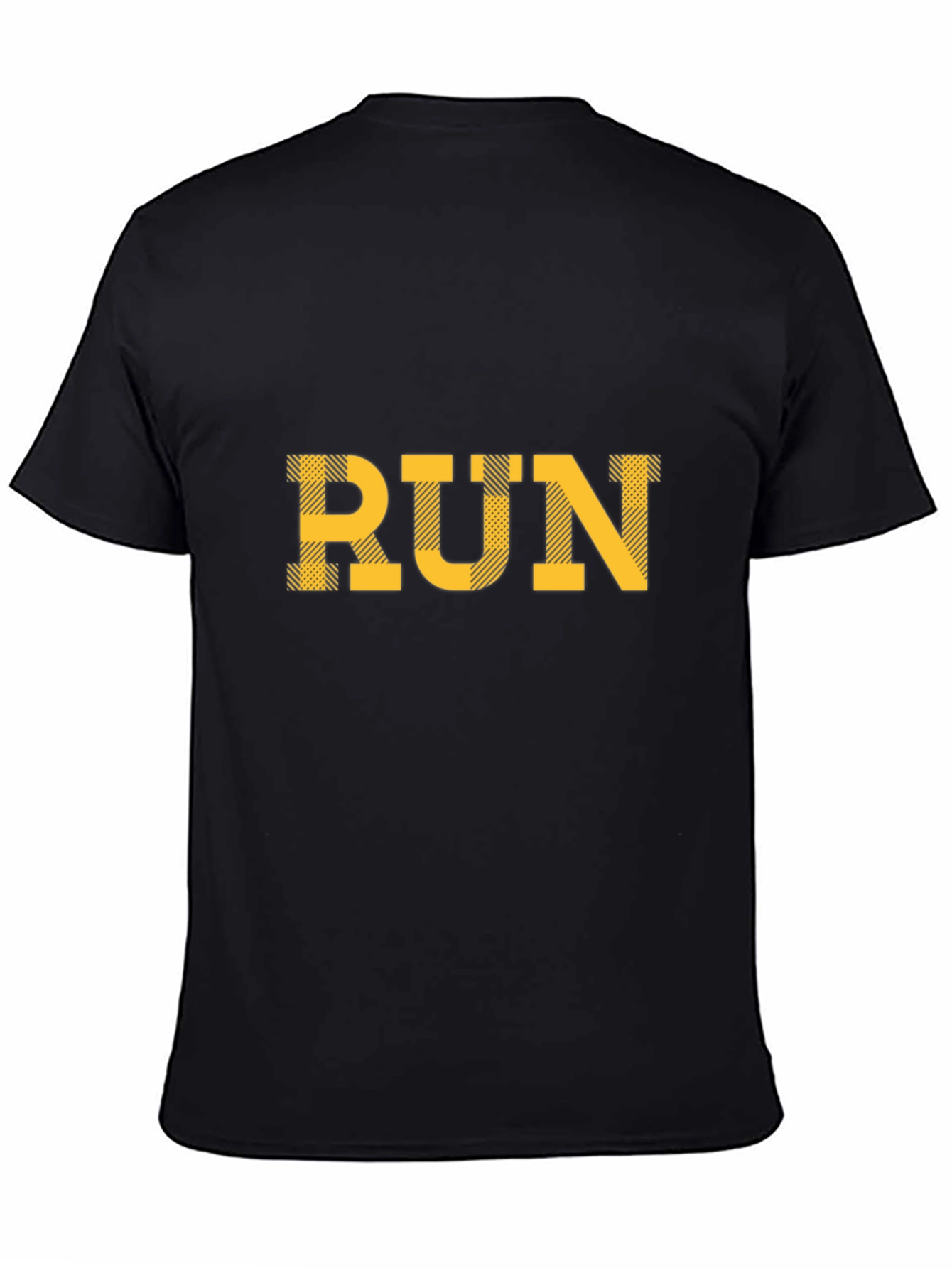 Black RUN Graphic Black T-Shirt view 4
