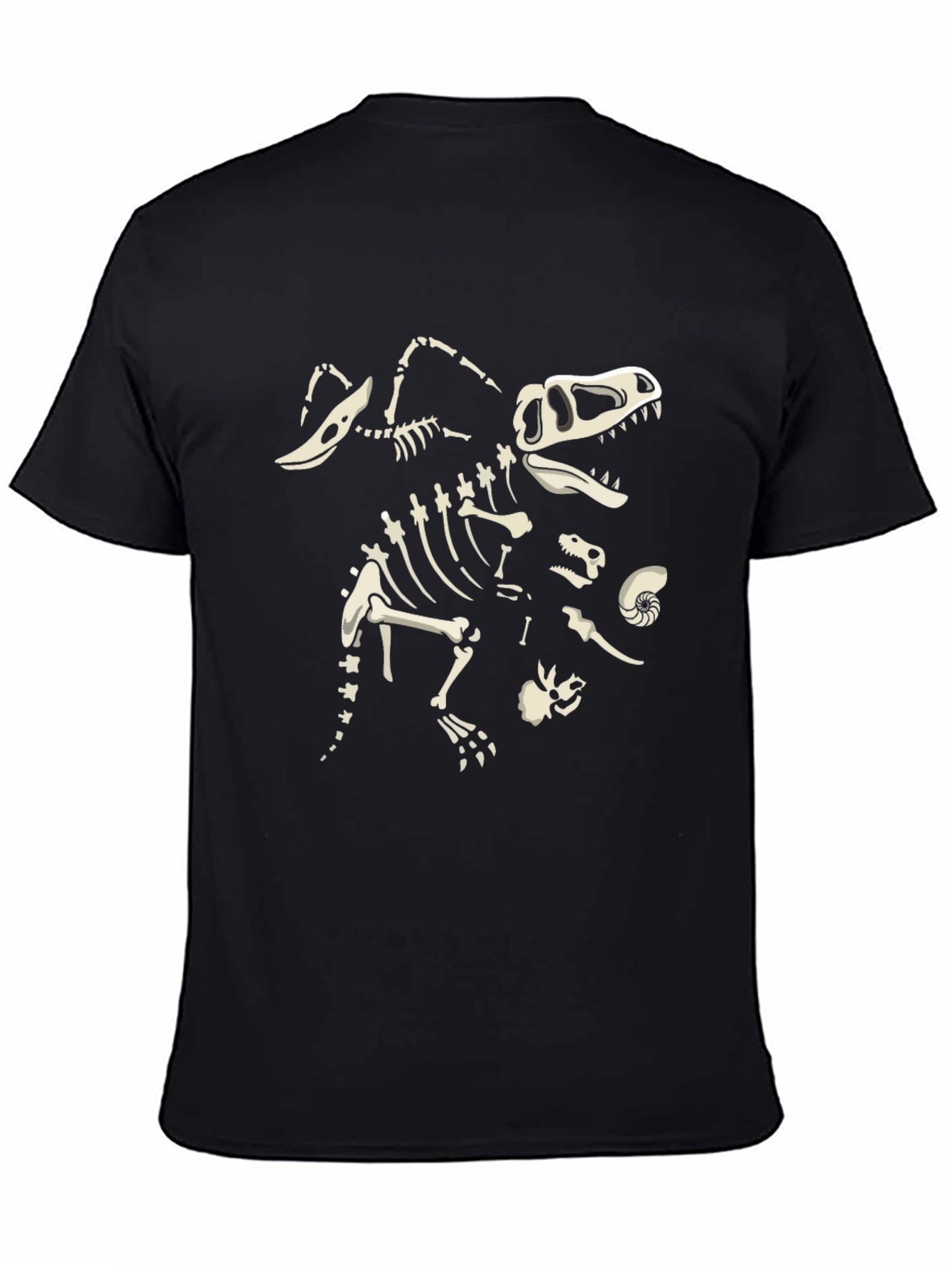 Black Dino Skeleton Black T-Shirt view 4