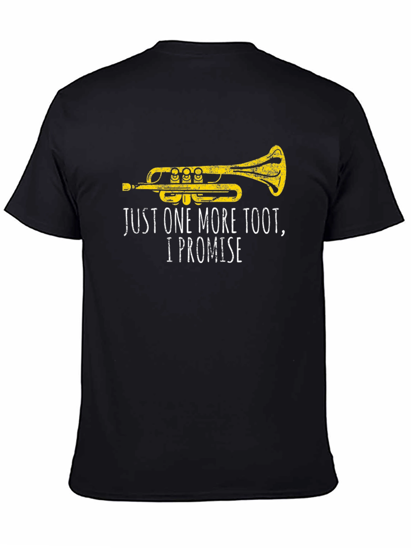 Black Just One More Toot Trumpet Graphic Tee view 4