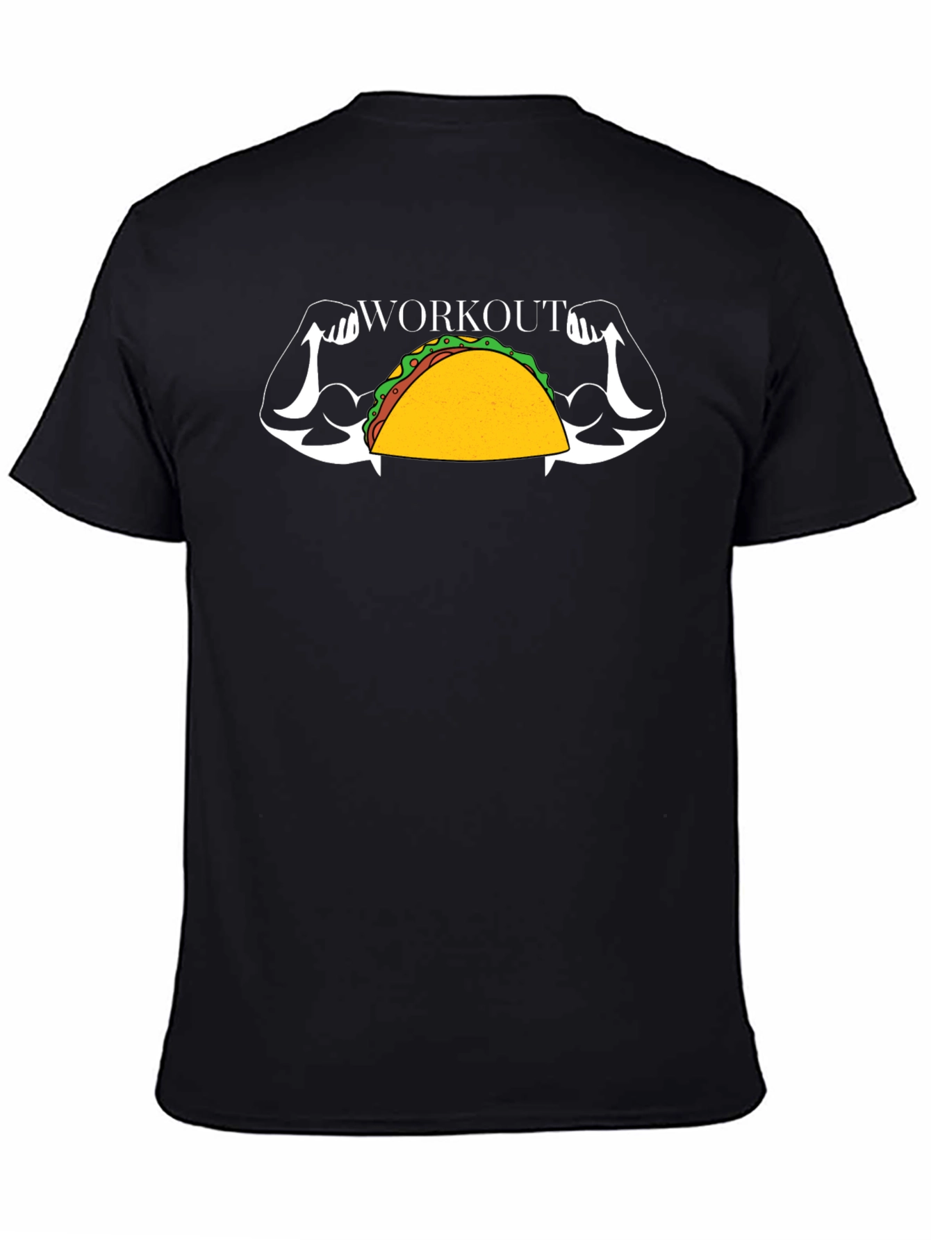 Black Taco Workout Graphic Tee Funny Gym Shirt view 4