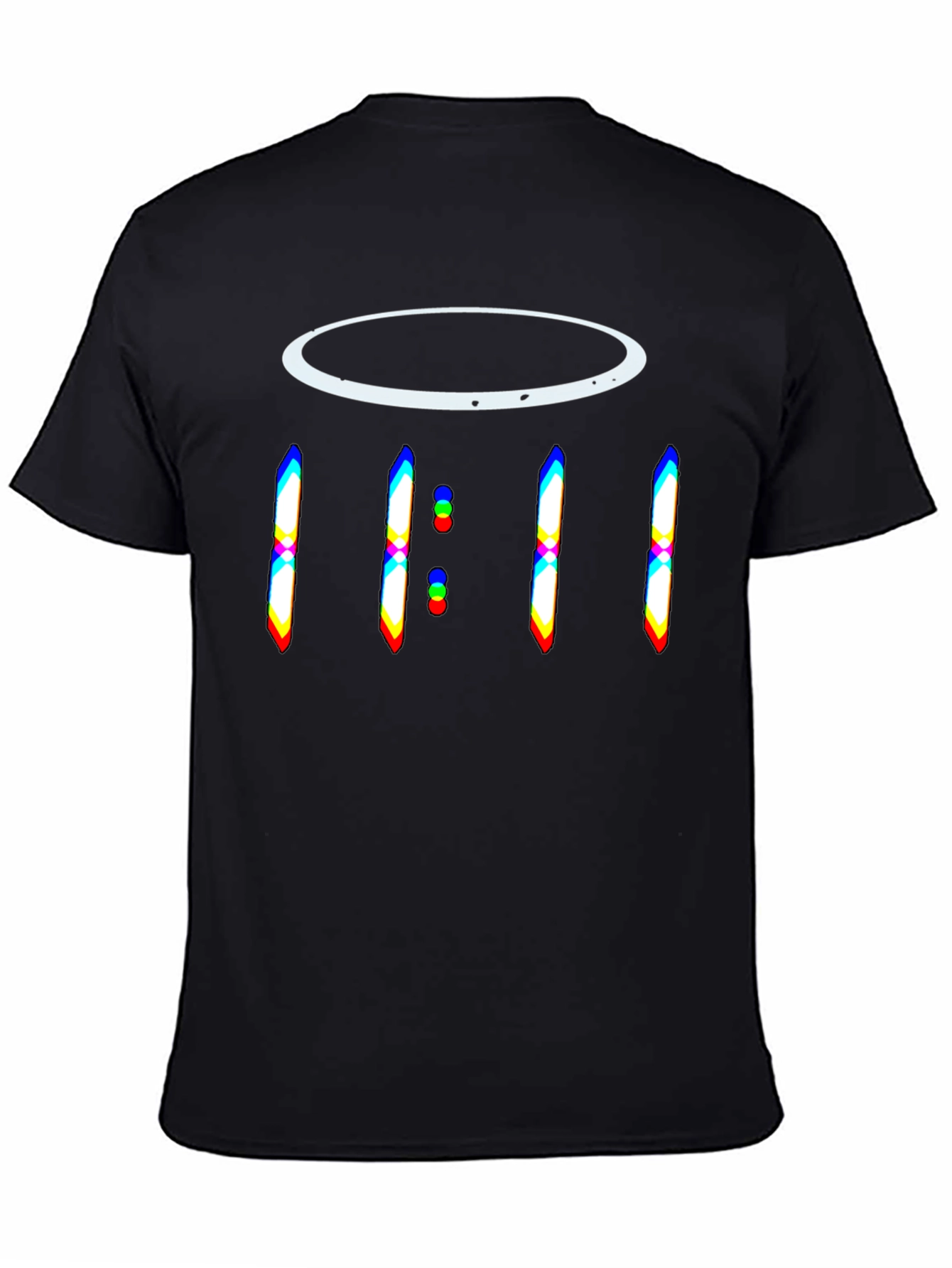 Black Modern Graphic T-Shirt - 11:11 Design view 4