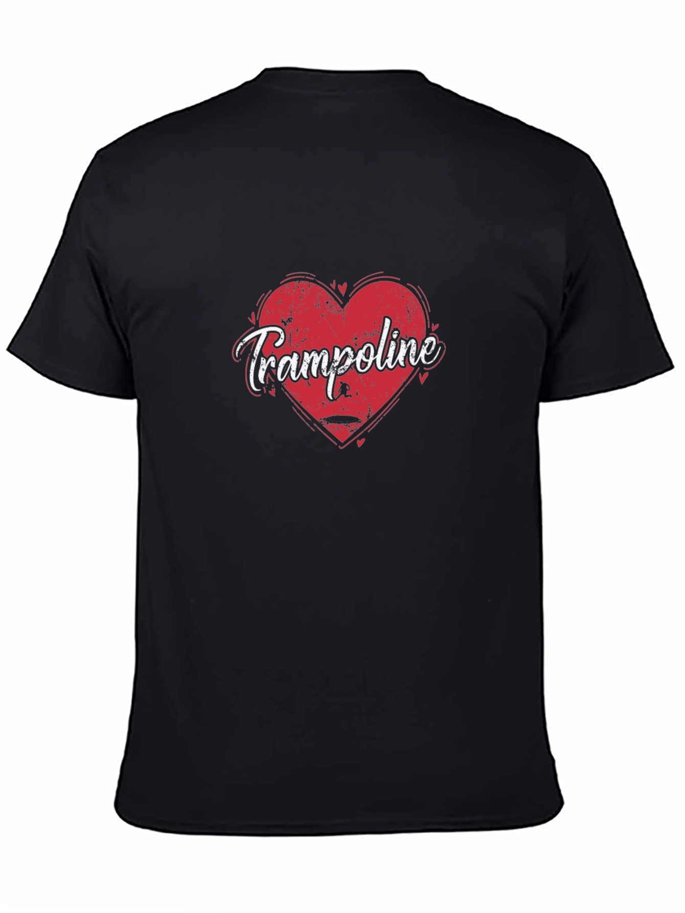 Black Trampoline Heart Graphic Tee - Soft Black Cotton view 4