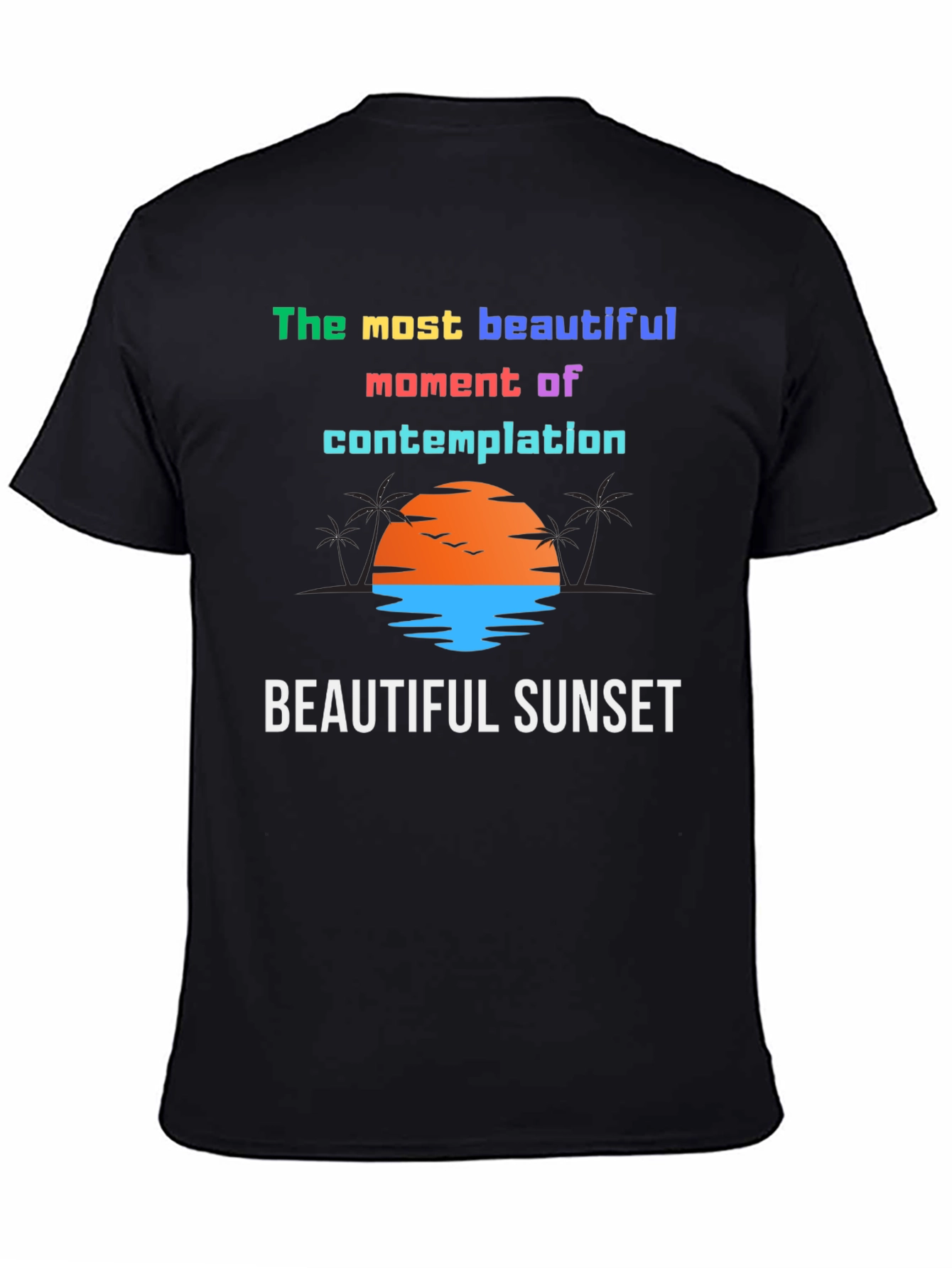 Black Beautiful Sunset Graphic T-Shirt view 4