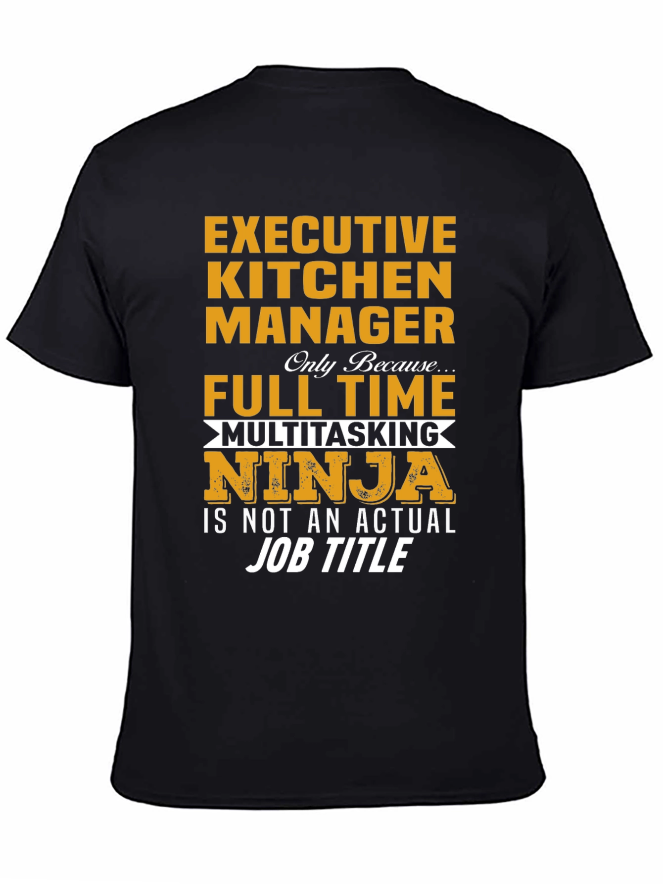 Black Executive Kitchen Manager Ninja T-Shirt view 4