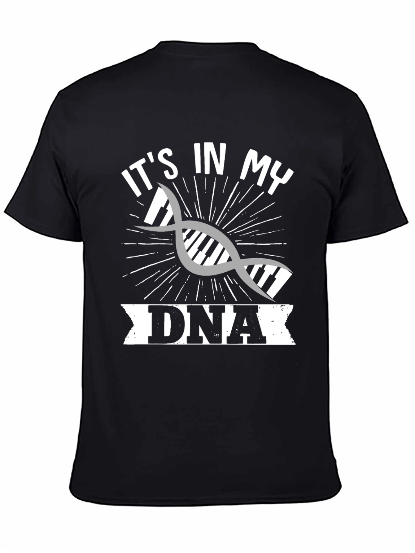 Black It's In My DNA Piano T-Shirt view 4