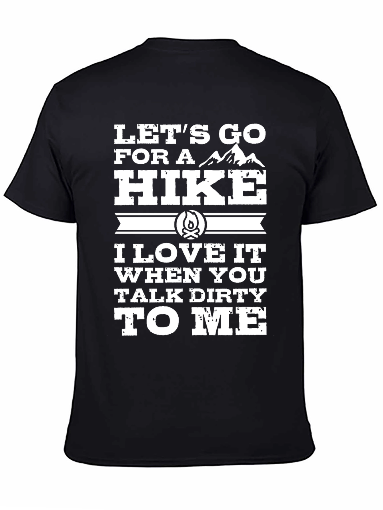 Black Let's Go For A Hike T-Shirt - Funny Hiking Tee view 4