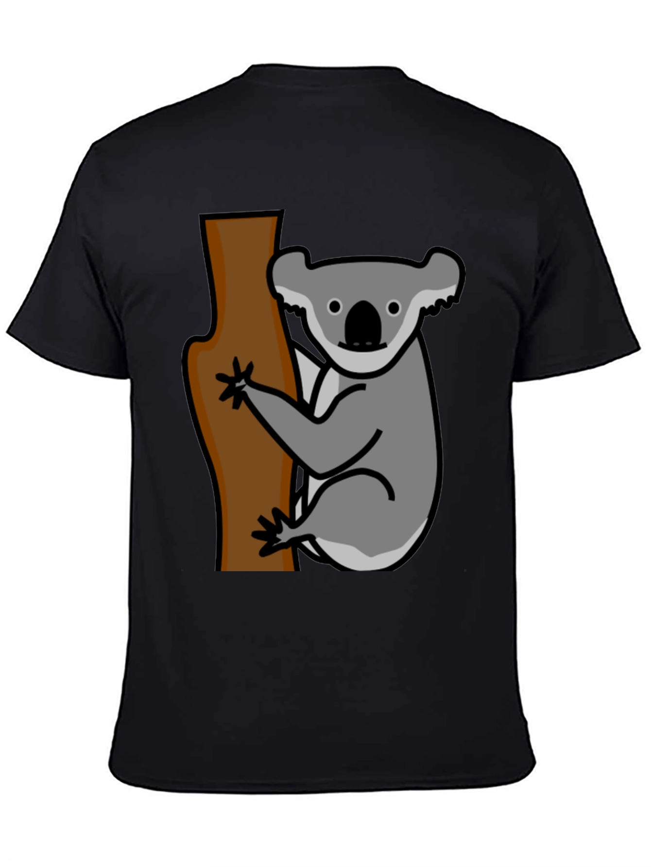 Black Koala Bear Tree T-Shirt - Casual Graphic Tee view 4