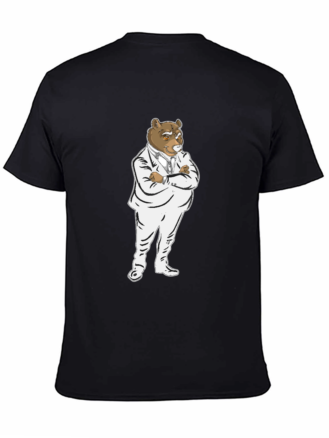 Black Bear Boss T-Shirt - Black Crew Neck Graphic Tee view 4