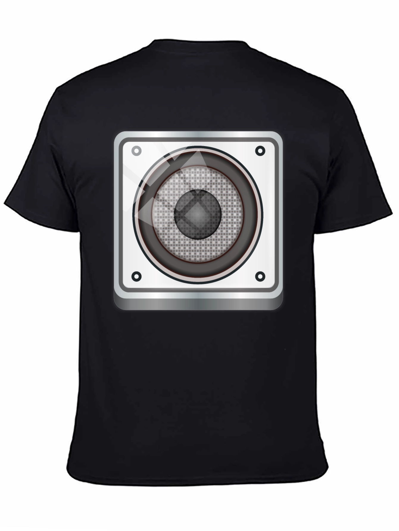 Black Speaker Graphic Tee - Black Cotton T-Shirt view 4