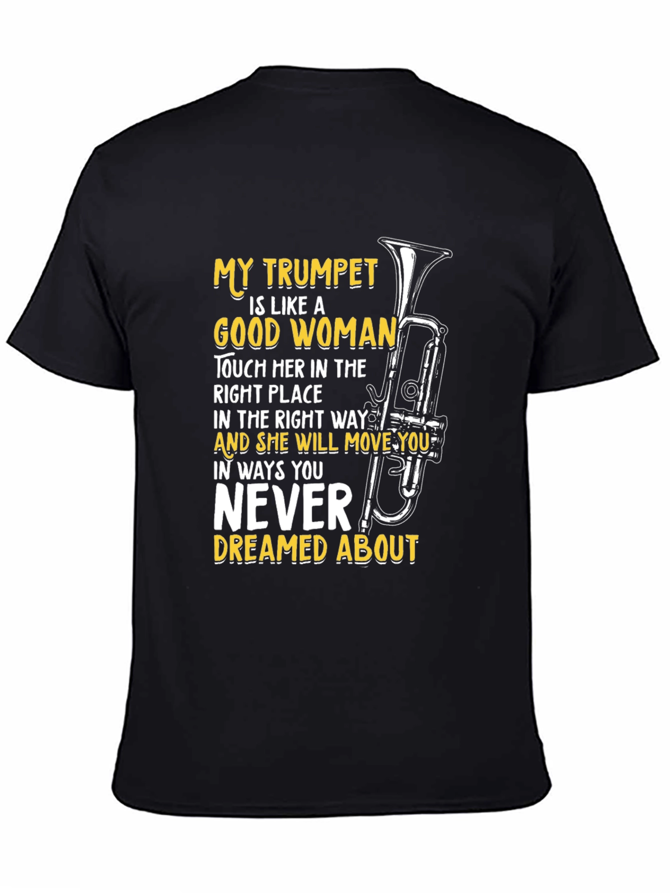 Black Trumpet Lover T-Shirt: Good Woman Music Tee view 4