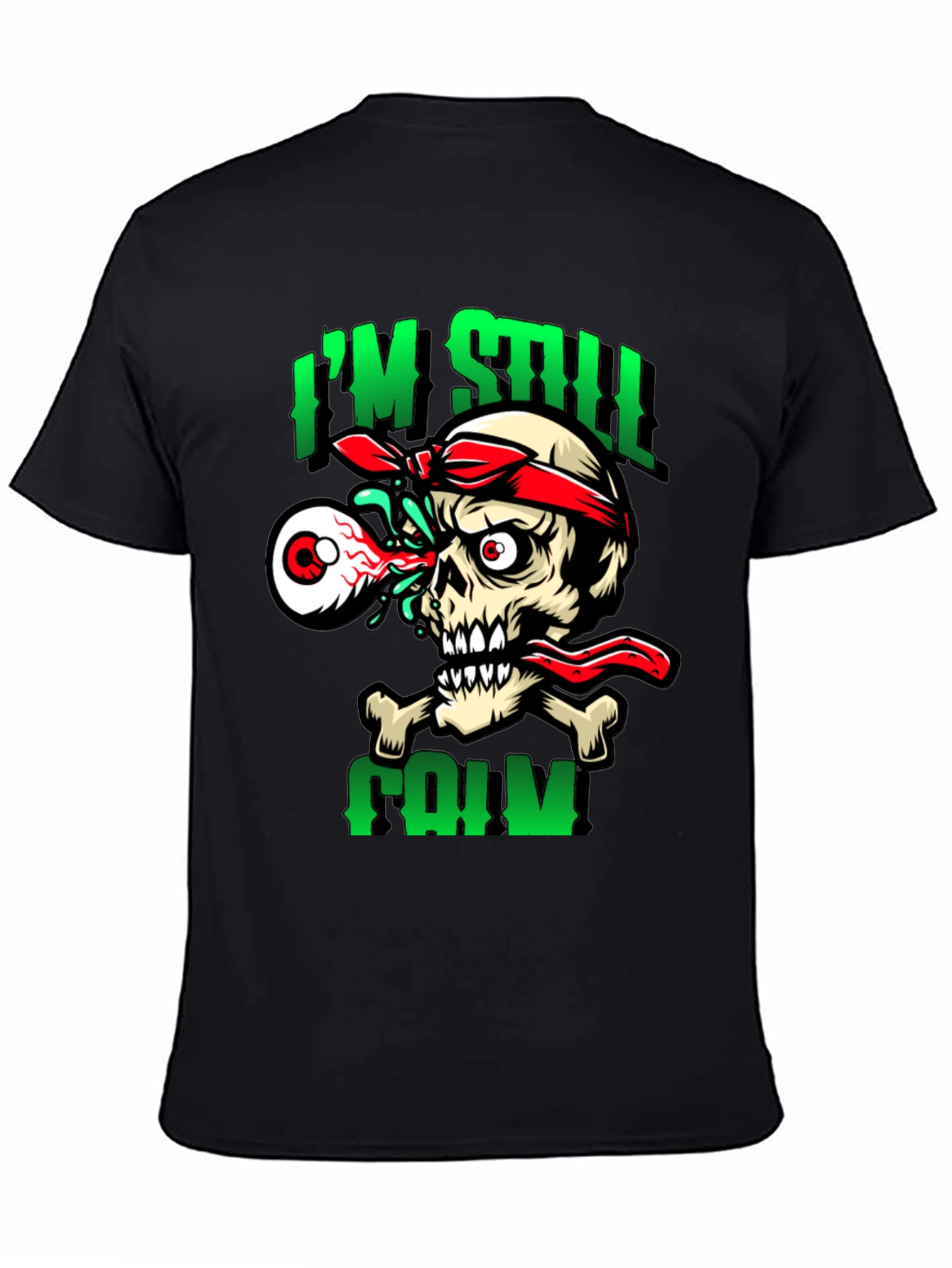 Black I'm Still Calm Skeleton Graphic T-Shirt view 4