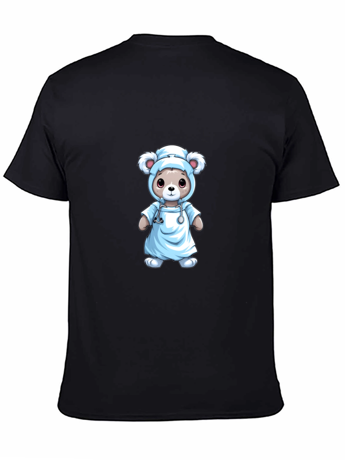 Black Nurse Bear T-Shirt - Medical Cute Animal Tee view 4