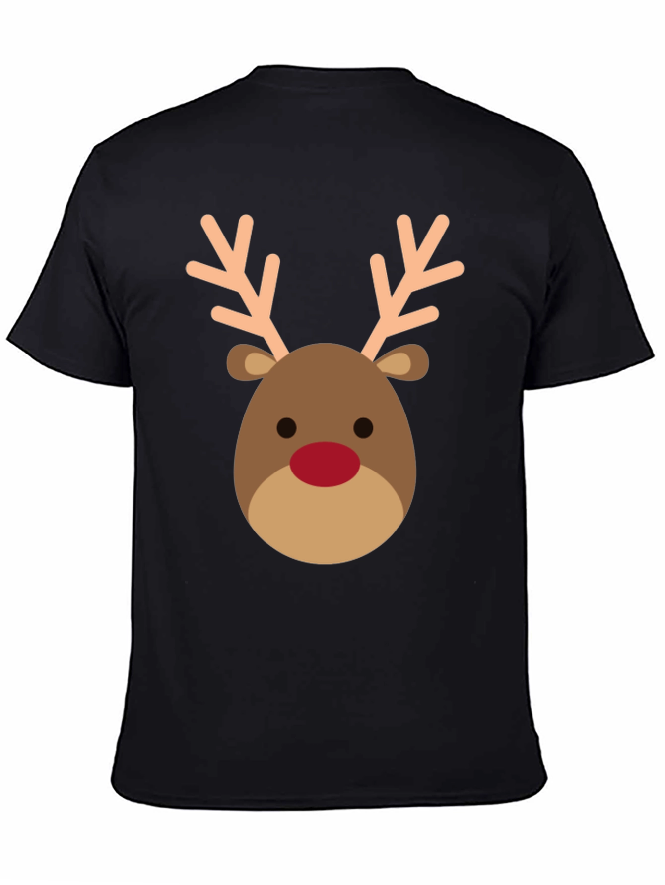 Black Reindeer Graphic Tee - Holiday Festive Shirt view 4