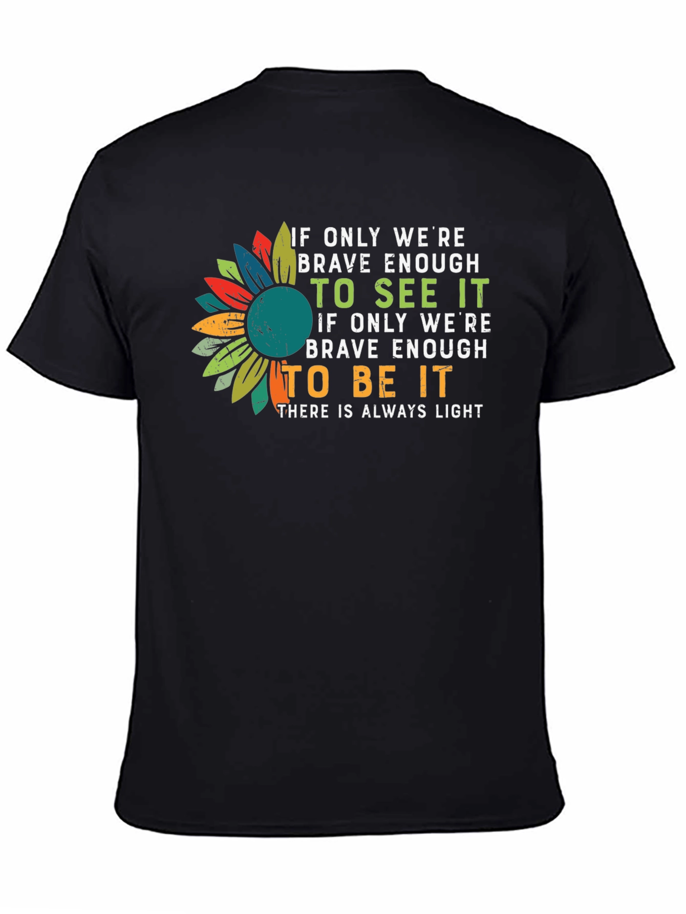 Black Sunflower Inspirational T-Shirt view 4