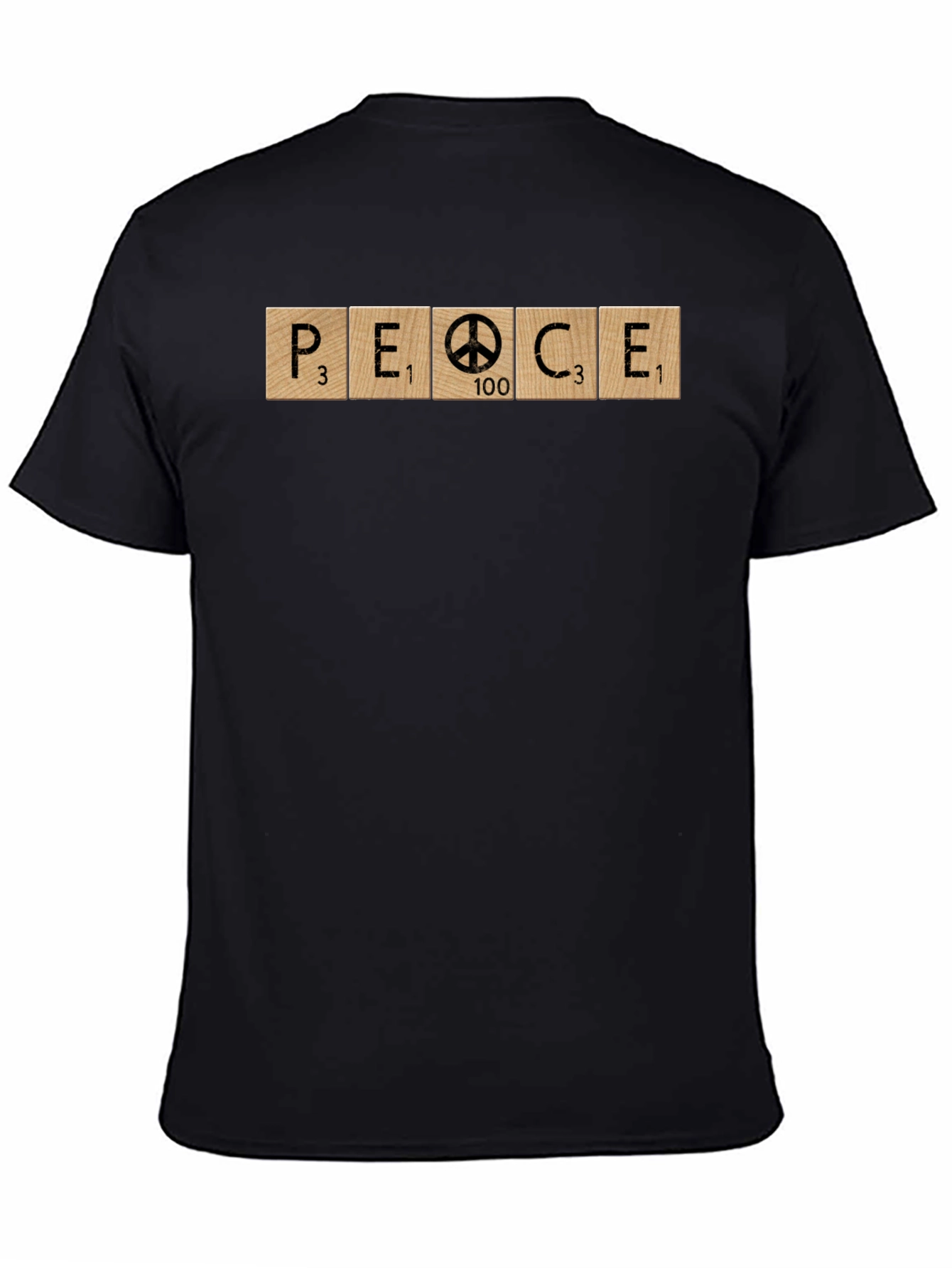 Black Peace Symbol Word Tile Graphic Tee - Unisex view 4