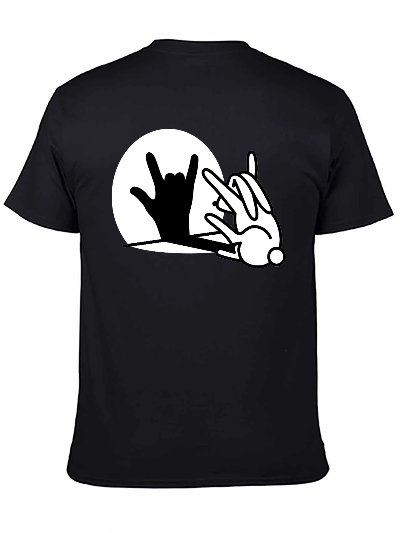 Black Rock On Bunny T-Shirt - Black Cotton Blend view 4