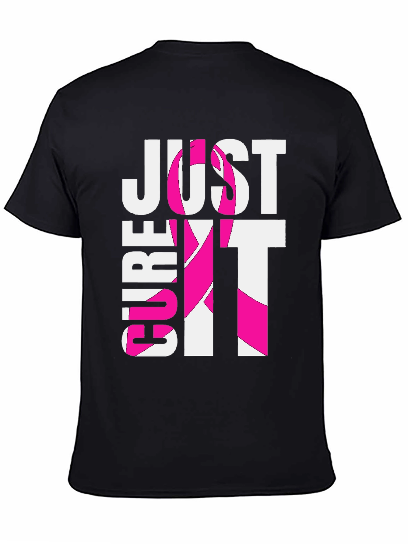 Black Just Cure It T-Shirt - Breast Cancer Awareness Tee view 4