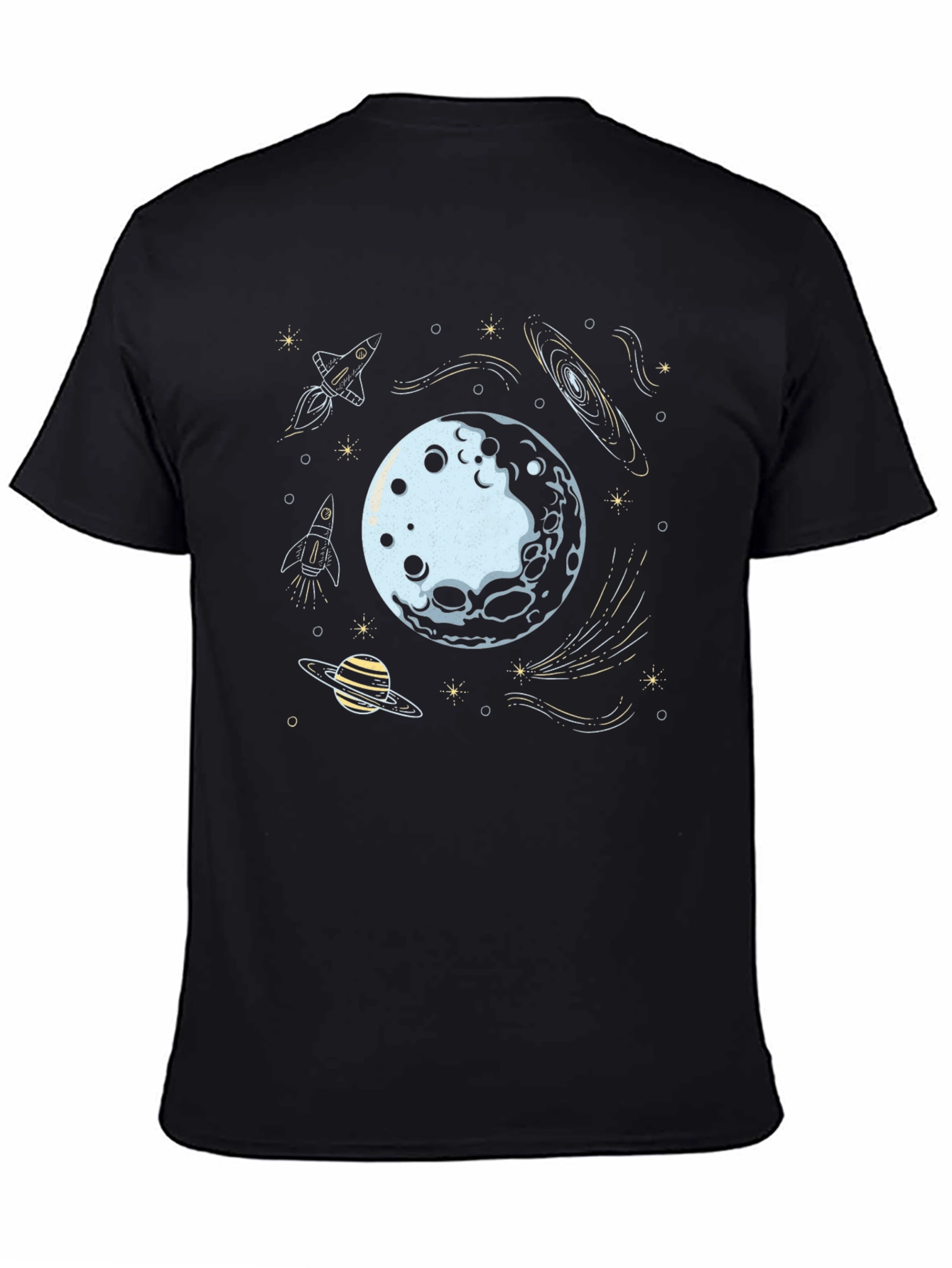 Black Space Explorer Graphic Tee - Black Cotton Blend view 4