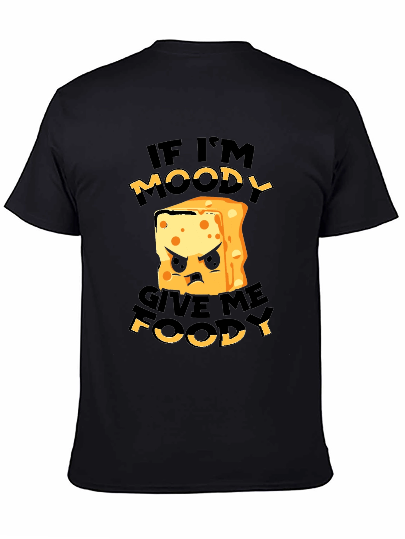 Black Moody Foodie Black T-Shirt - Funny Graphic Tee view 4
