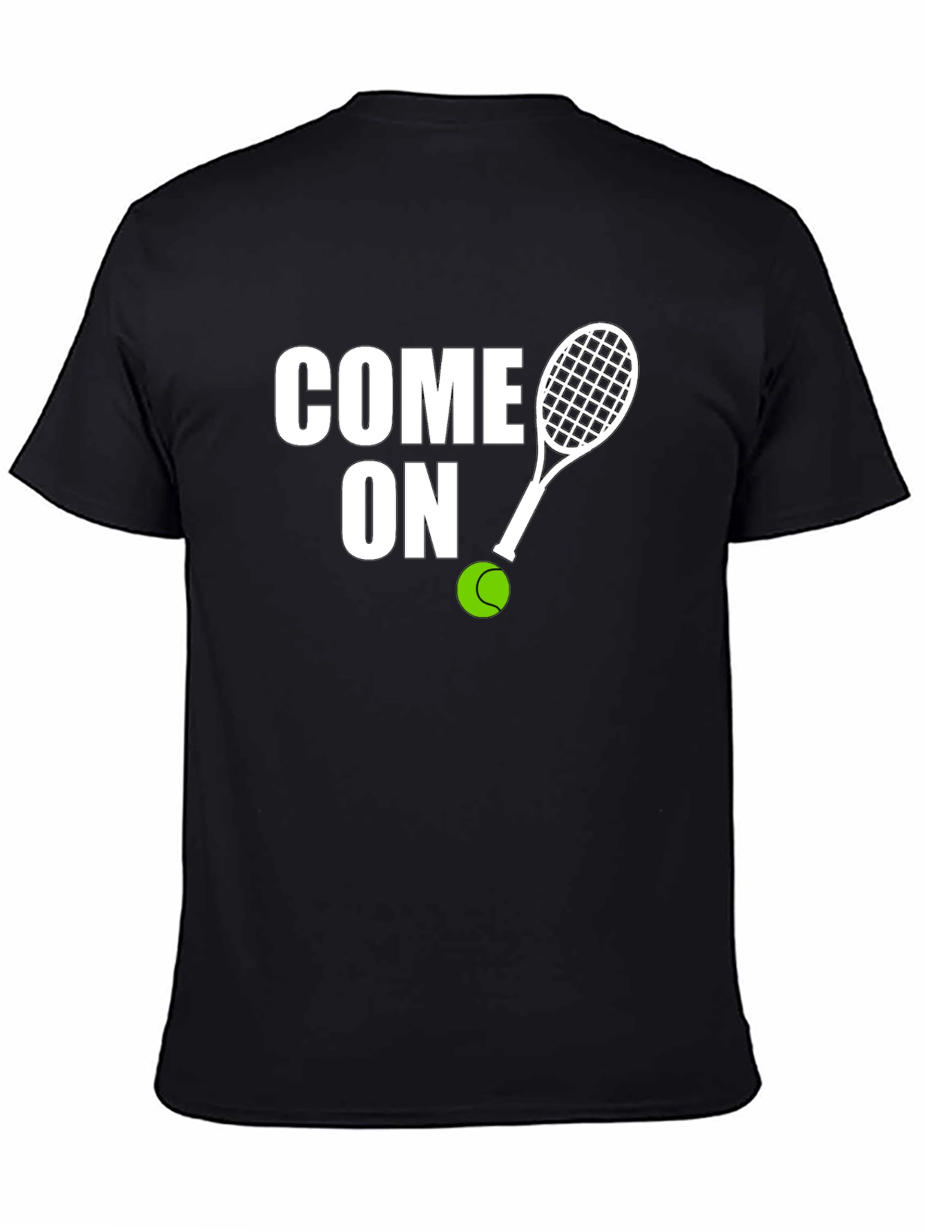 Black Come On Tennis Graphic Tee - Sporty Unisex T-Shirt view 4