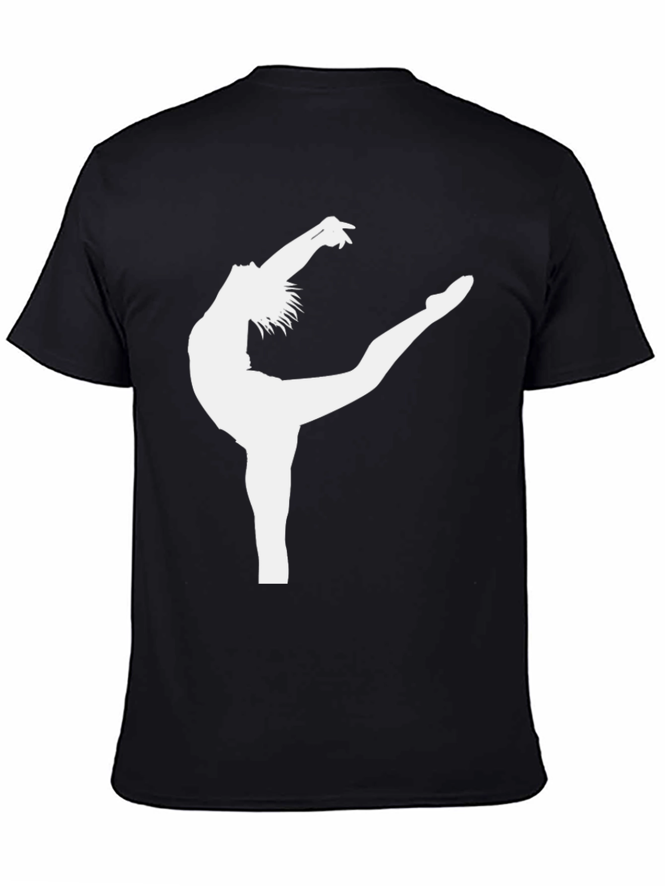 Black Gymnast Silhouette Graphic Black Tee view 4