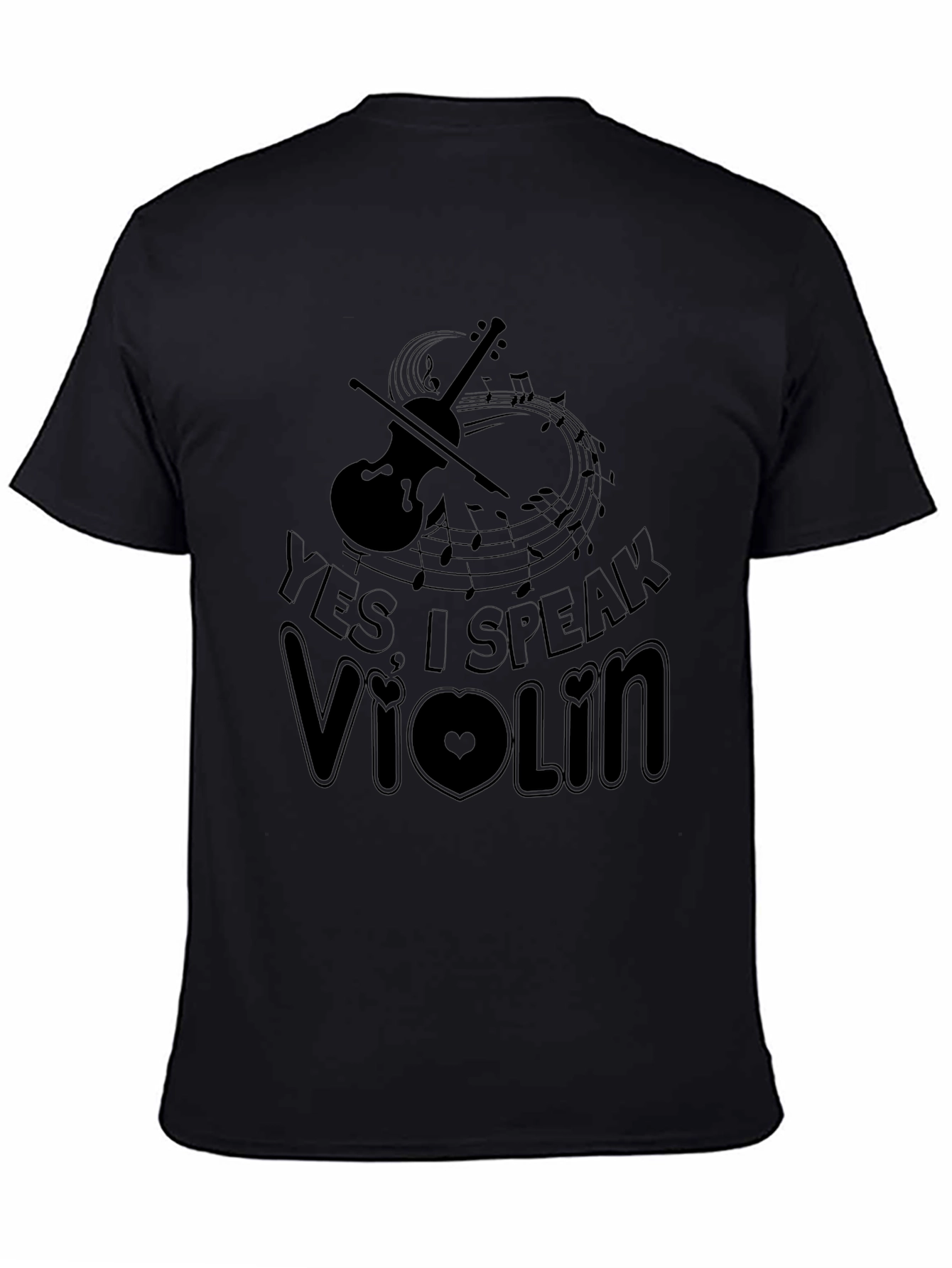 Black Yes I Speak Violin T-Shirt, Music Lover Tee view 4