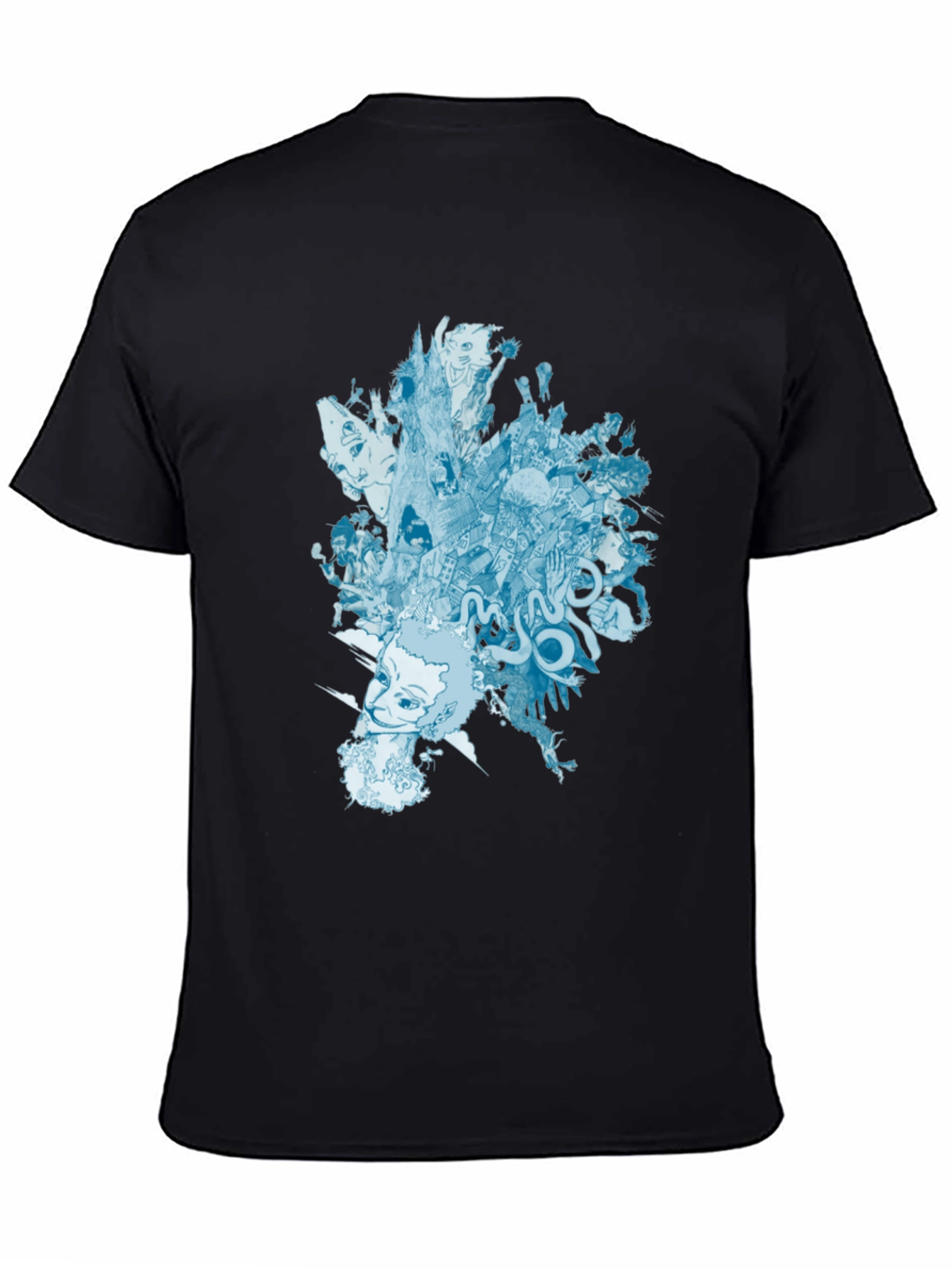 Black Abstract Graphic Print Black T-Shirt view 4