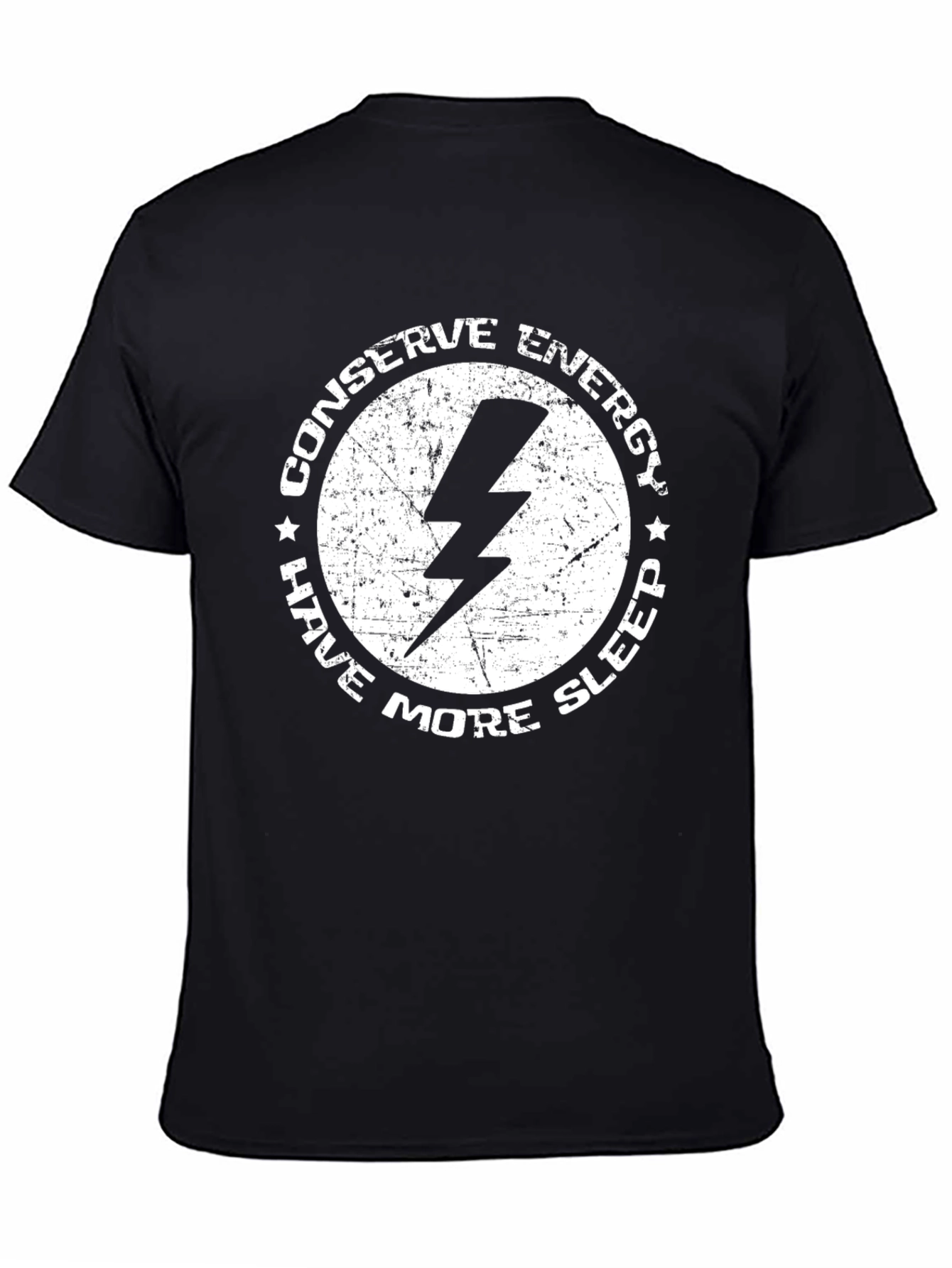 Black Conserve Energy Lightning Bolt Graphic T-Shirt view 4