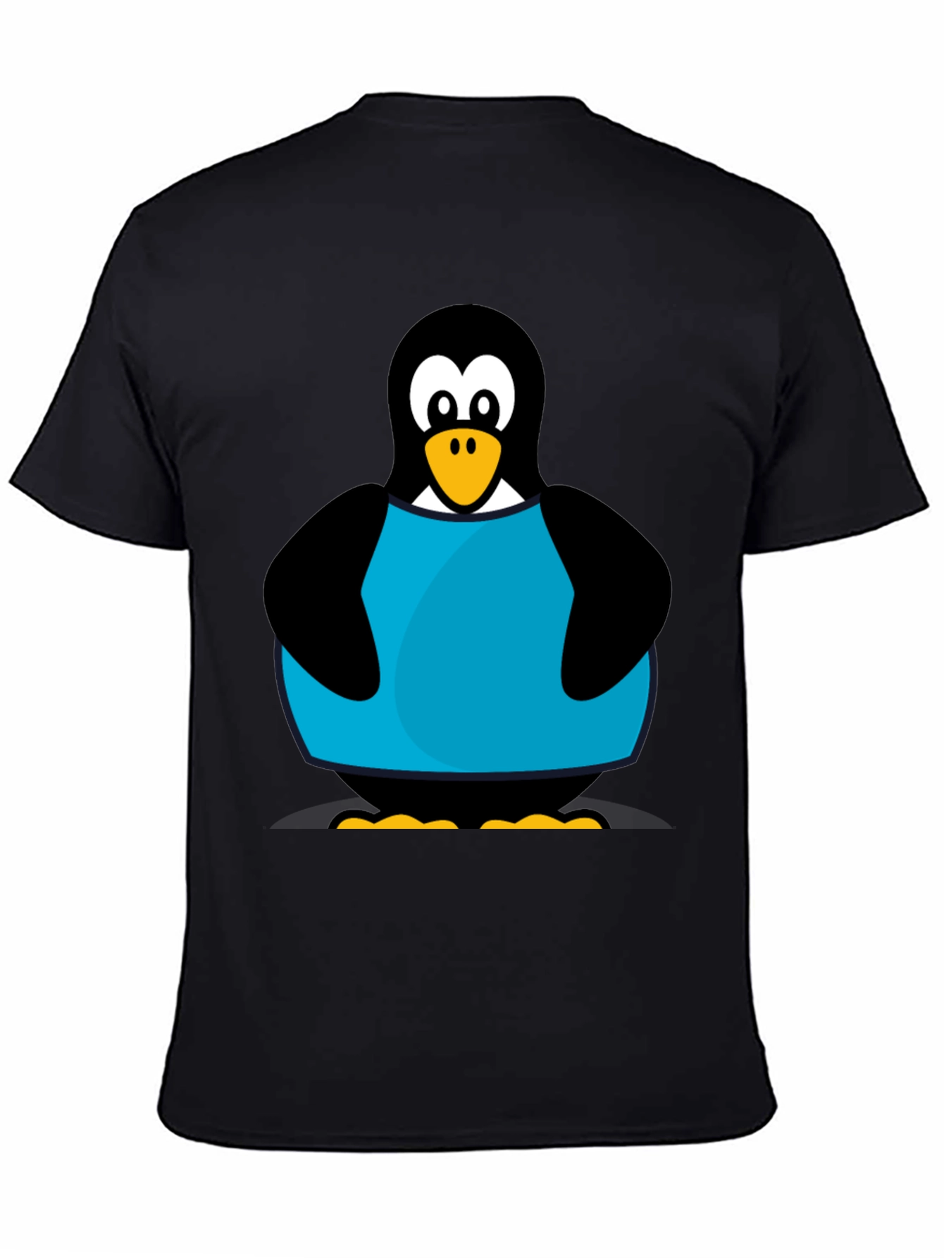 Black Penguin Graphic T-Shirt - Black Cotton Tee view 4