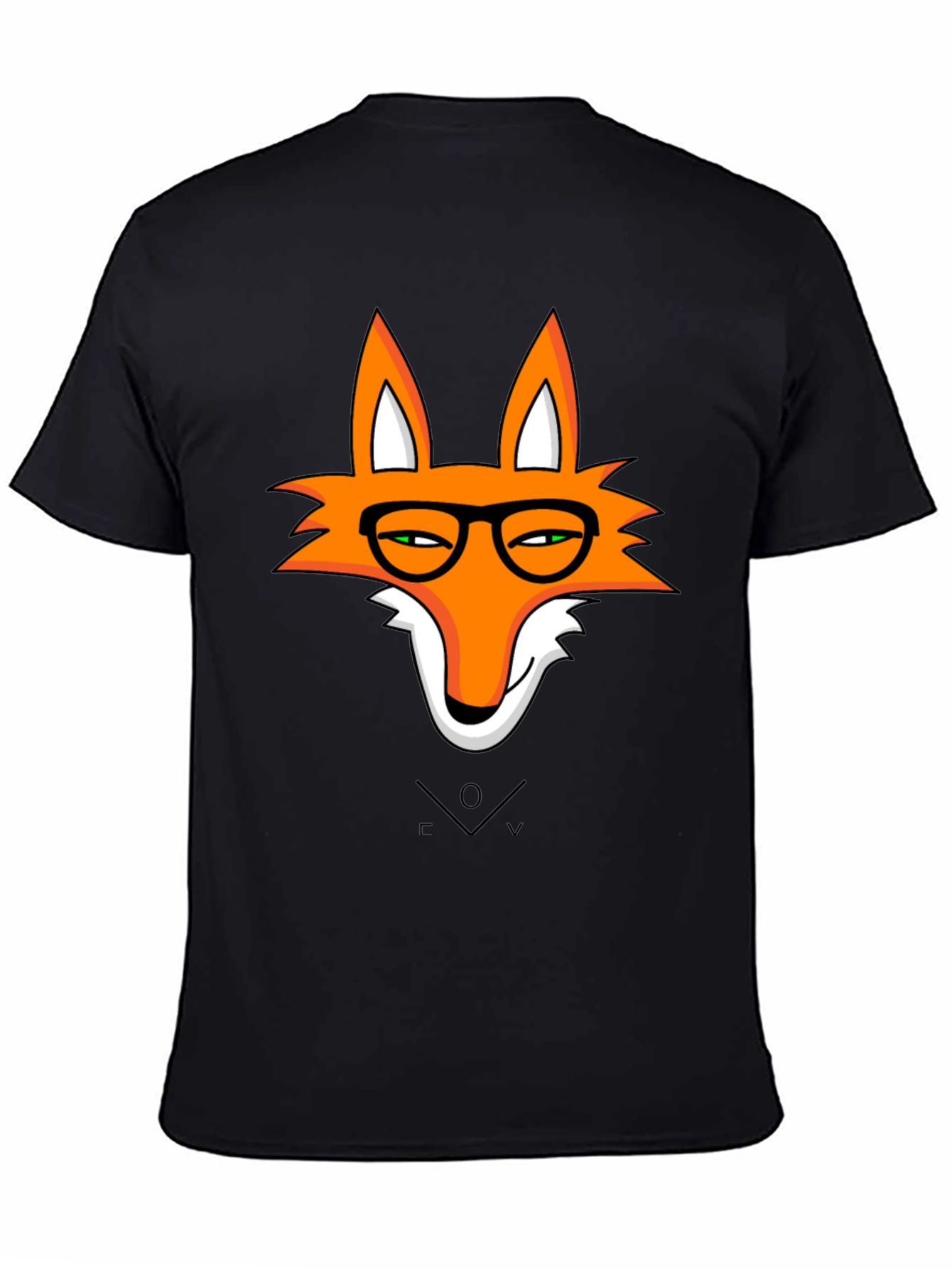 Black Fox With Glasses Graphic T-Shirt view 4